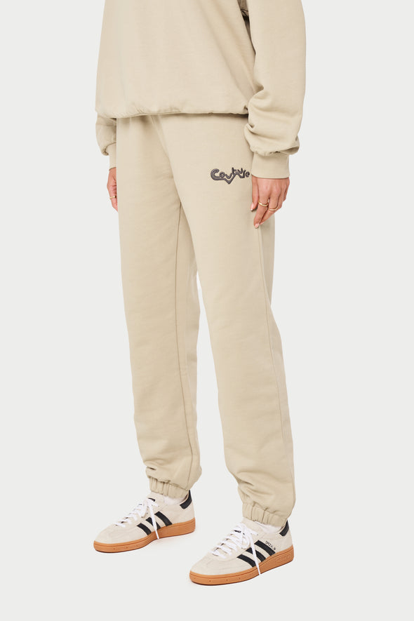 COUTURE ABSTRACT JOGGERS - BEIGE