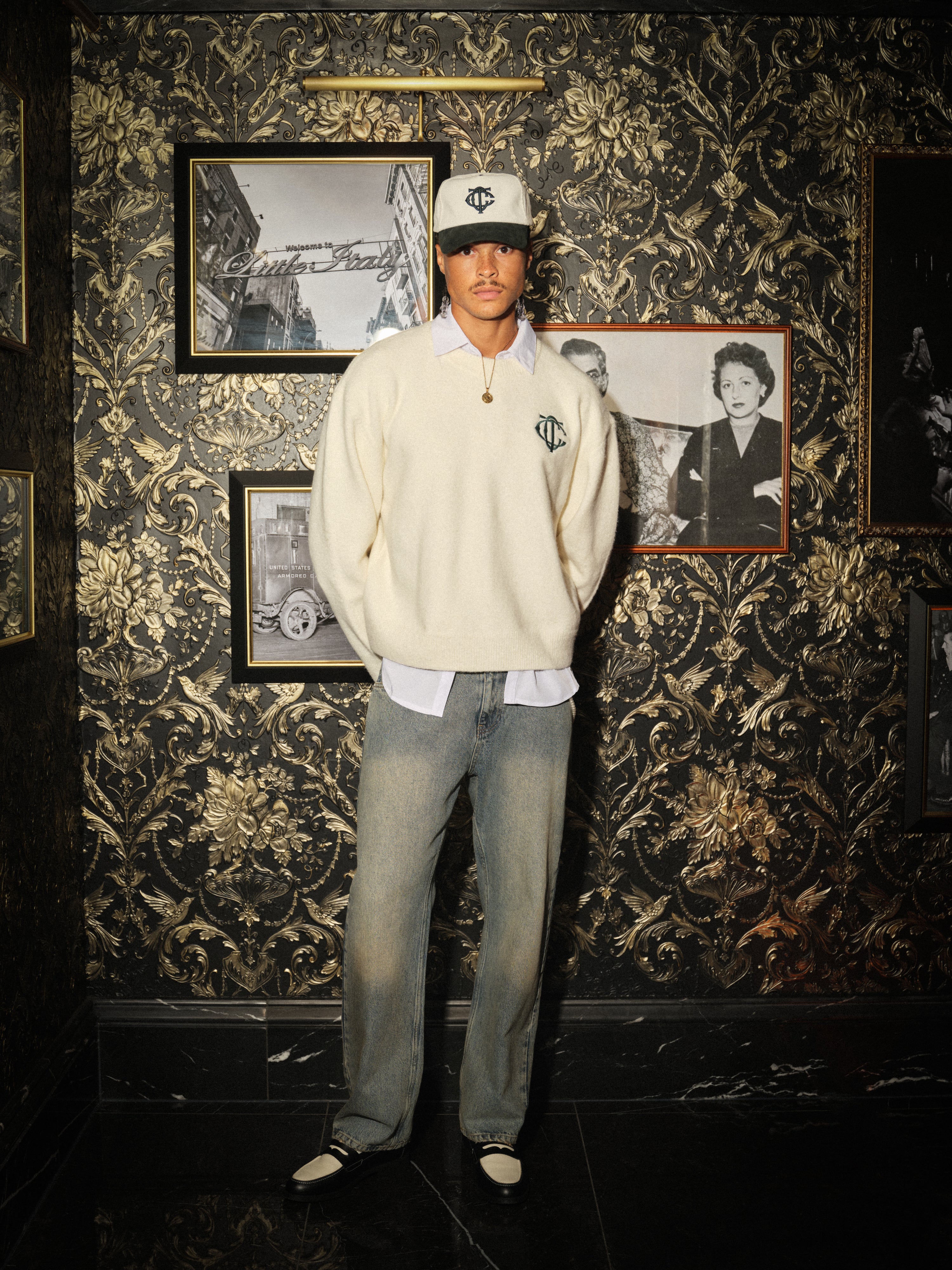 MONOGRAM KNITTED CREW - OFF WHITE