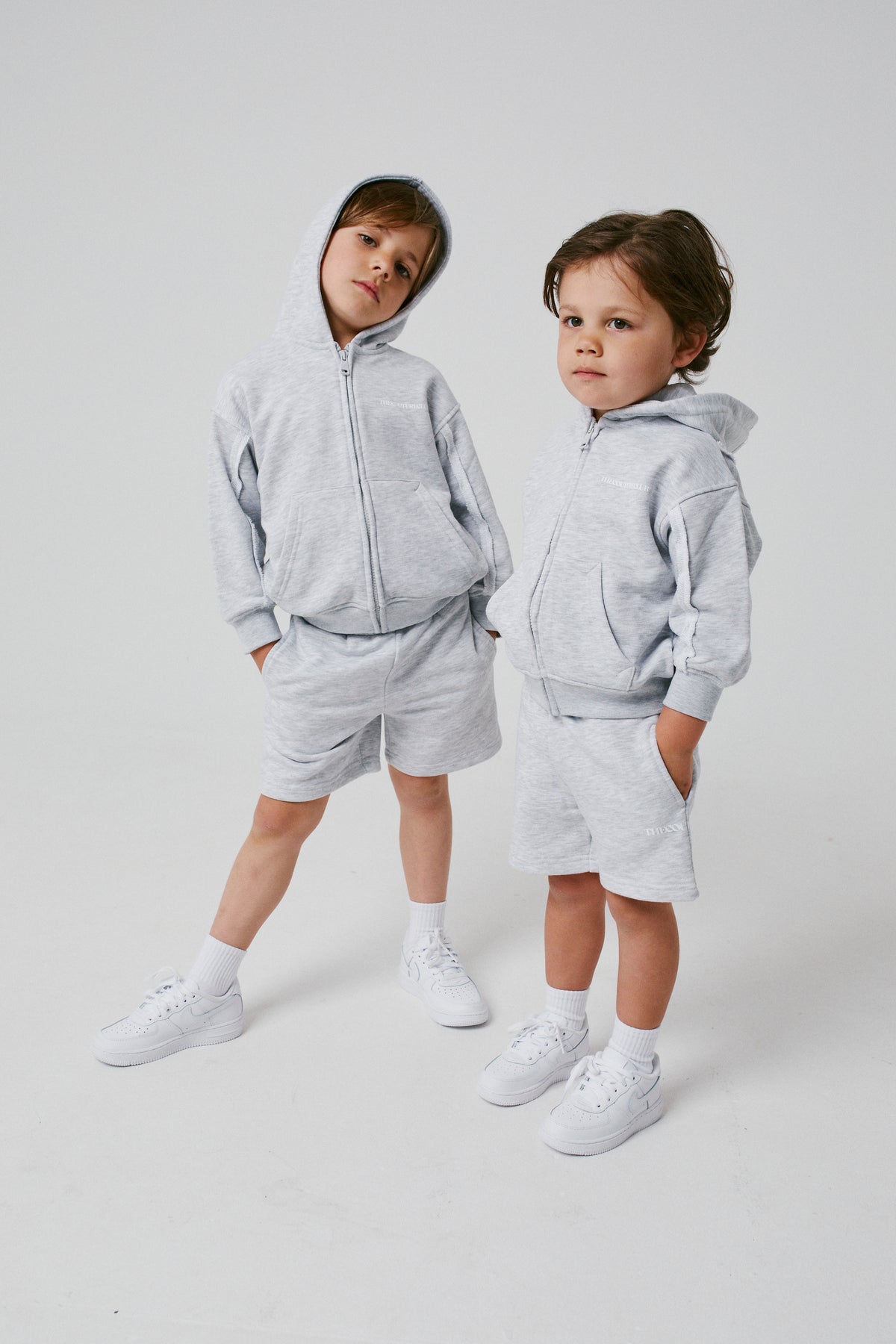 Kids Raw Seam Members Only Hoodie - Grey Marl