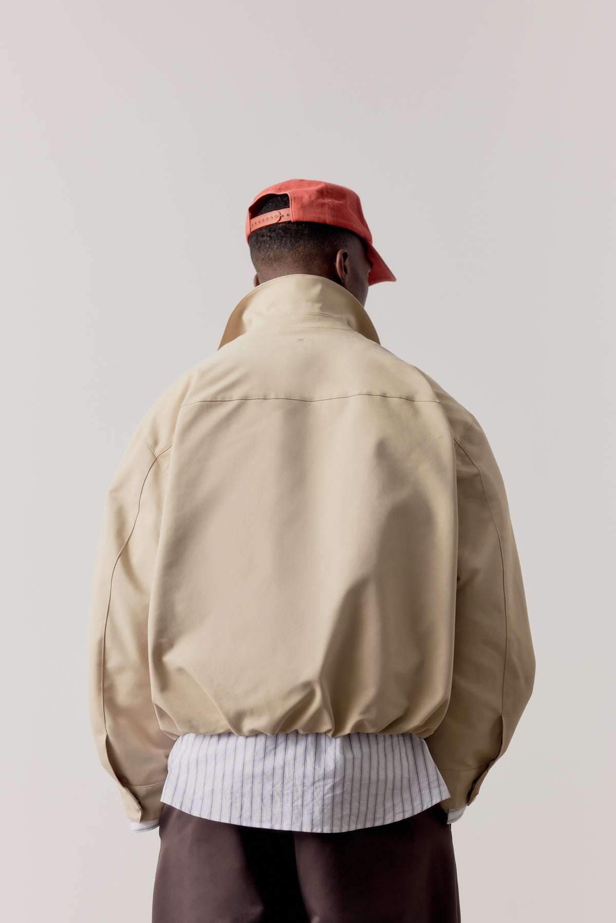 RUCHED HARRINGTON JACKET - BEIGE
