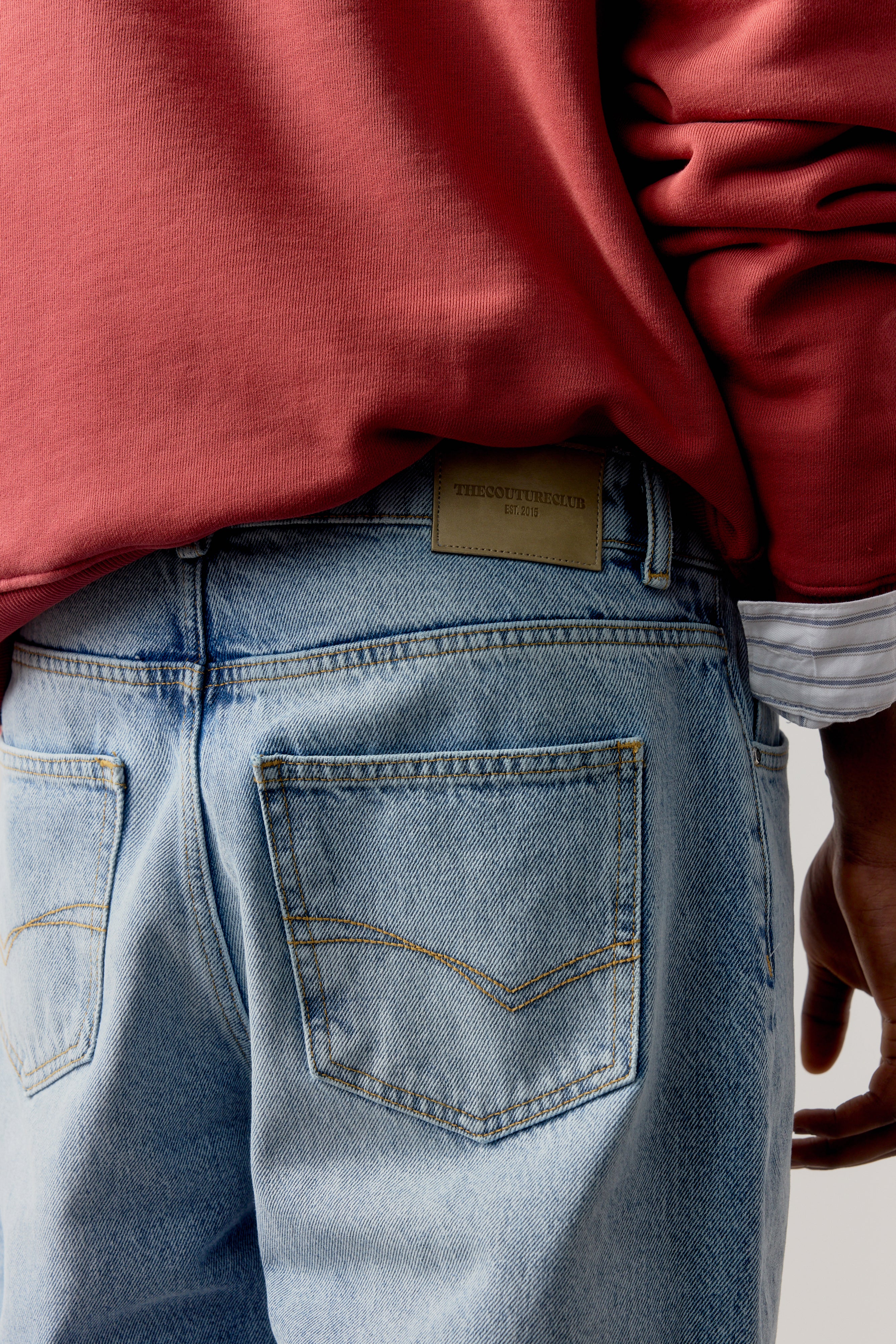 SKATER JEANS - MID STONE WASH