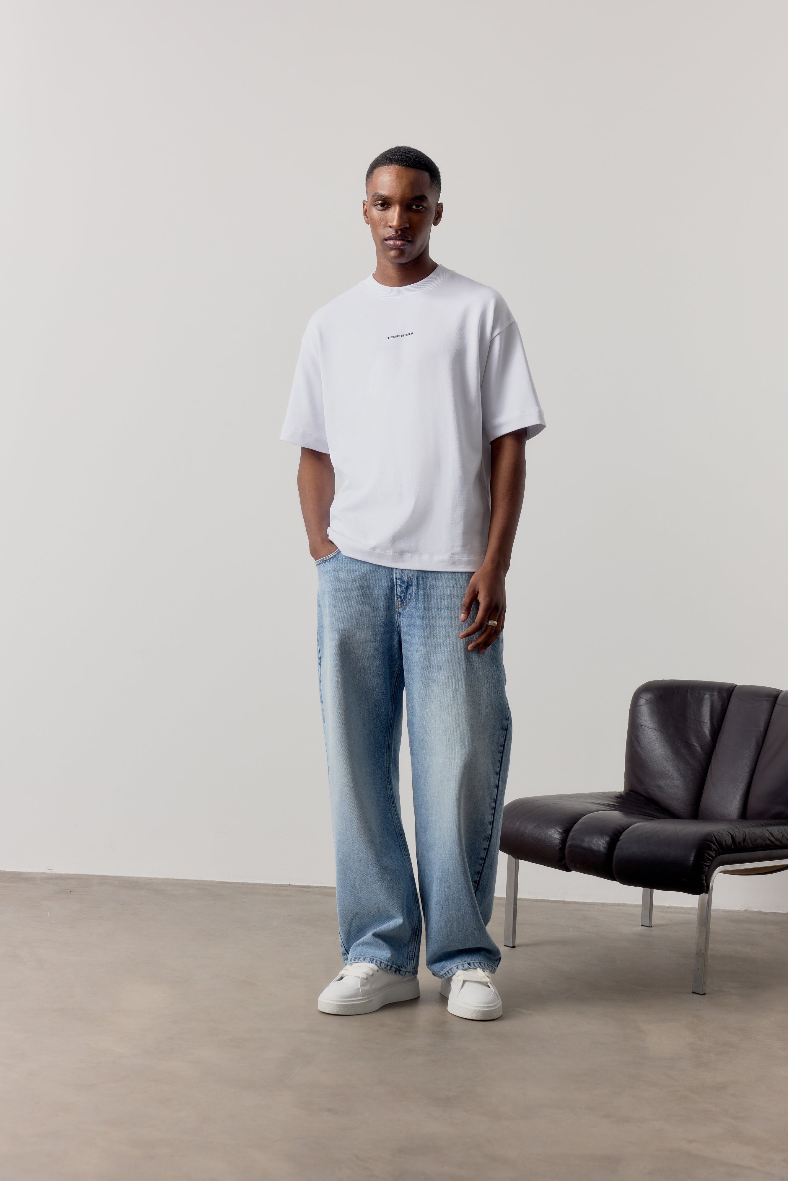 DOUBLE MICRO COPYRIGHT PRINT T-SHIRT - WHITE