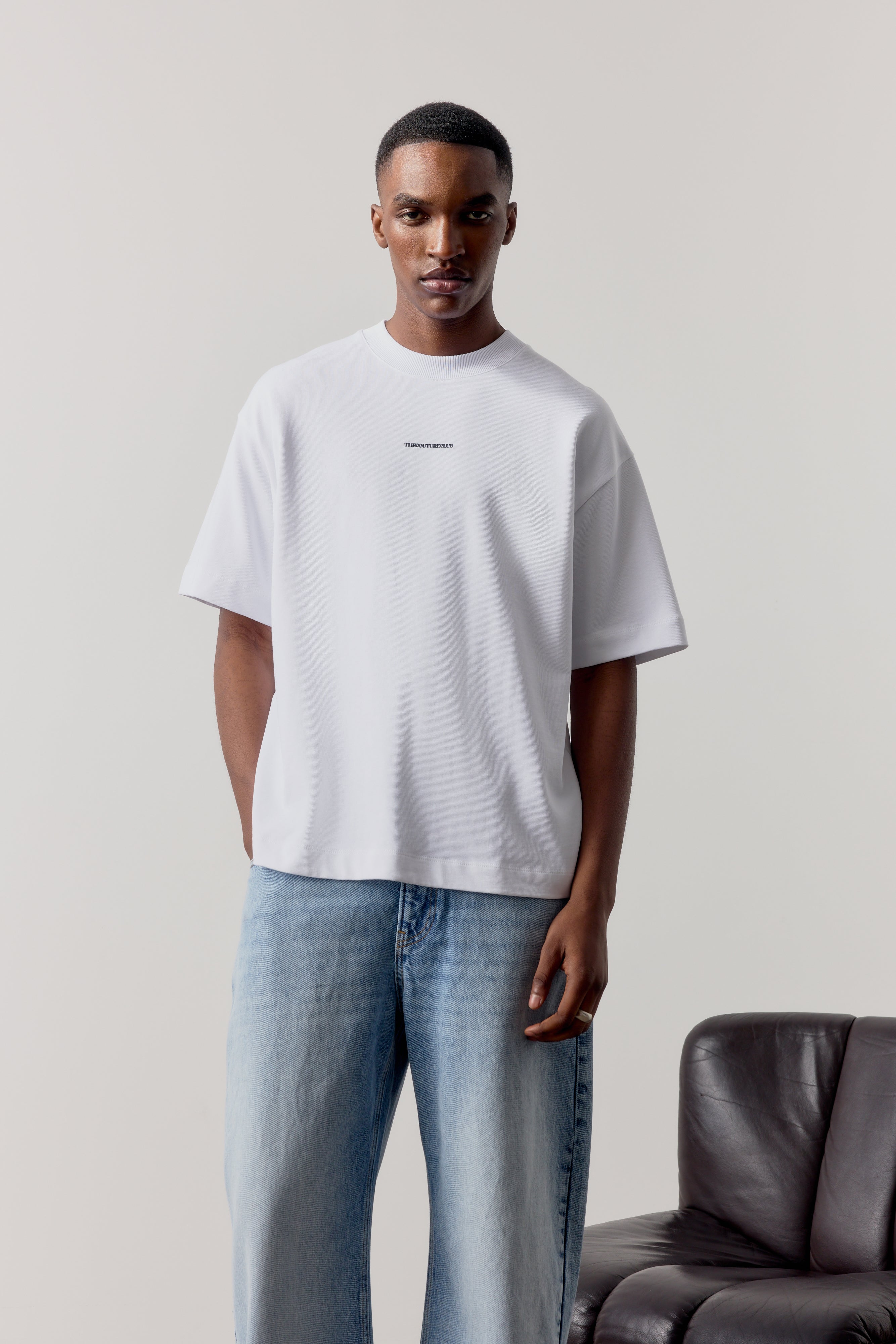 DOUBLE MICRO COPYRIGHT PRINT T-SHIRT - WHITE