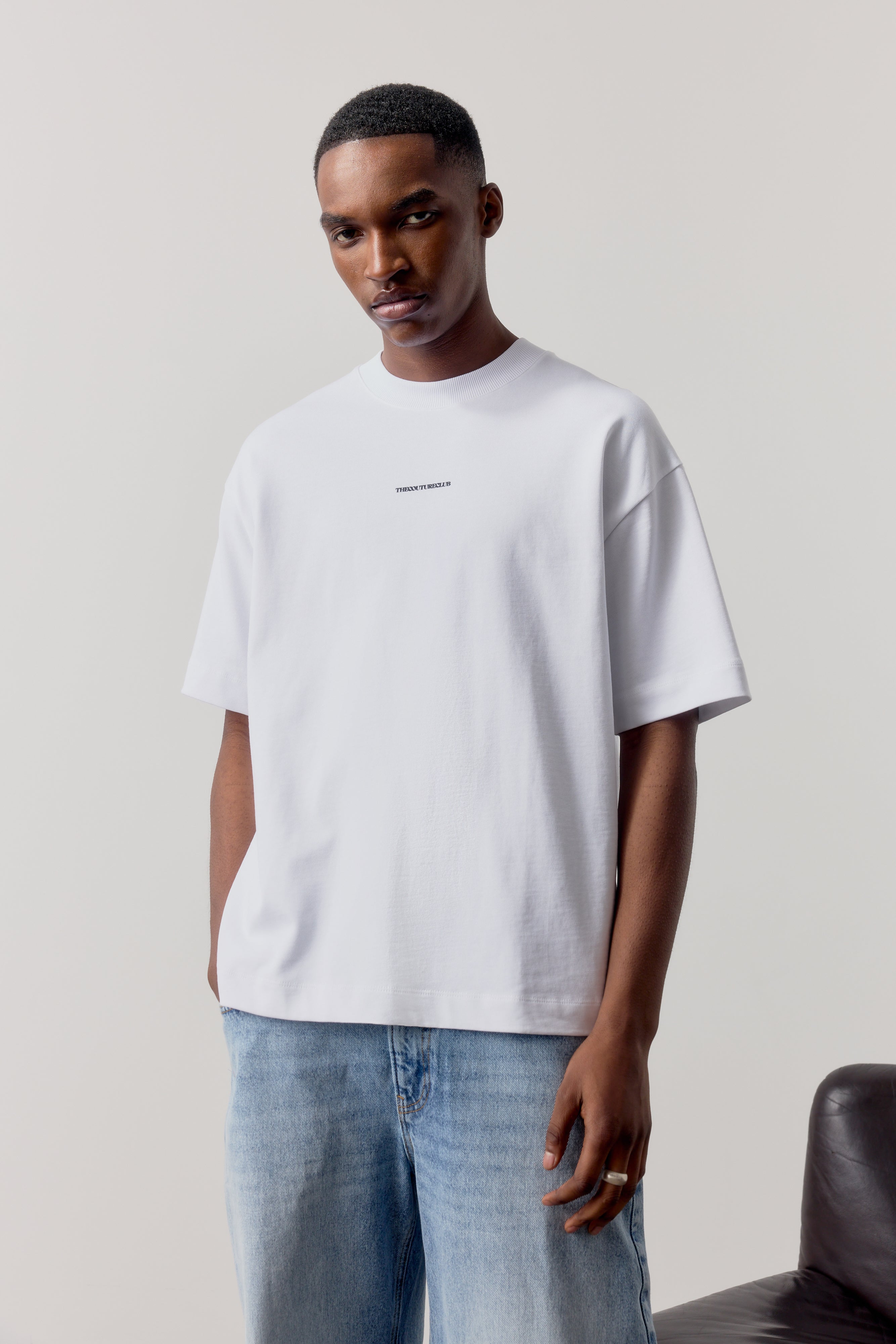 DOUBLE MICRO COPYRIGHT PRINT T-SHIRT - WHITE