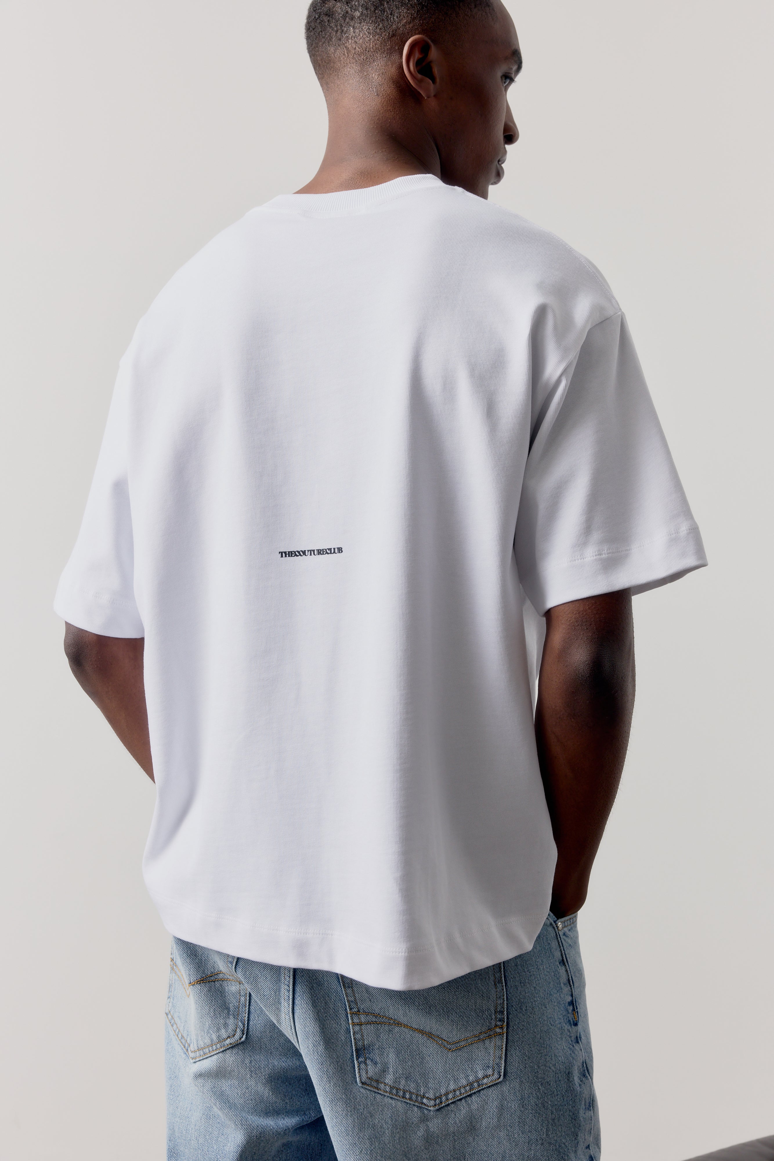 DOUBLE MICRO COPYRIGHT PRINT T-SHIRT - WHITE