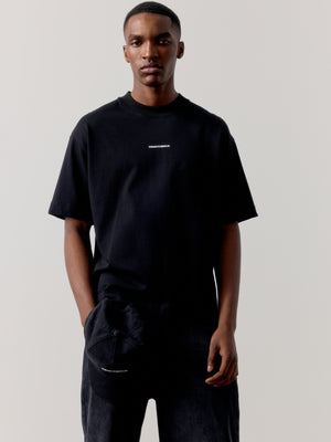 DOUBLE MICRO COPYRIGHT PRINT T-SHIRT - BLACK