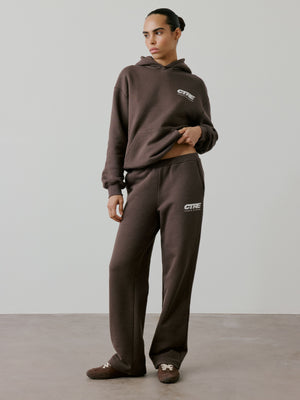 RETRO SPORT GRAPHIC CTRE HOODIE - BROWN