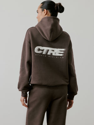 RETRO SPORT GRAPHIC CTRE HOODIE - BROWN