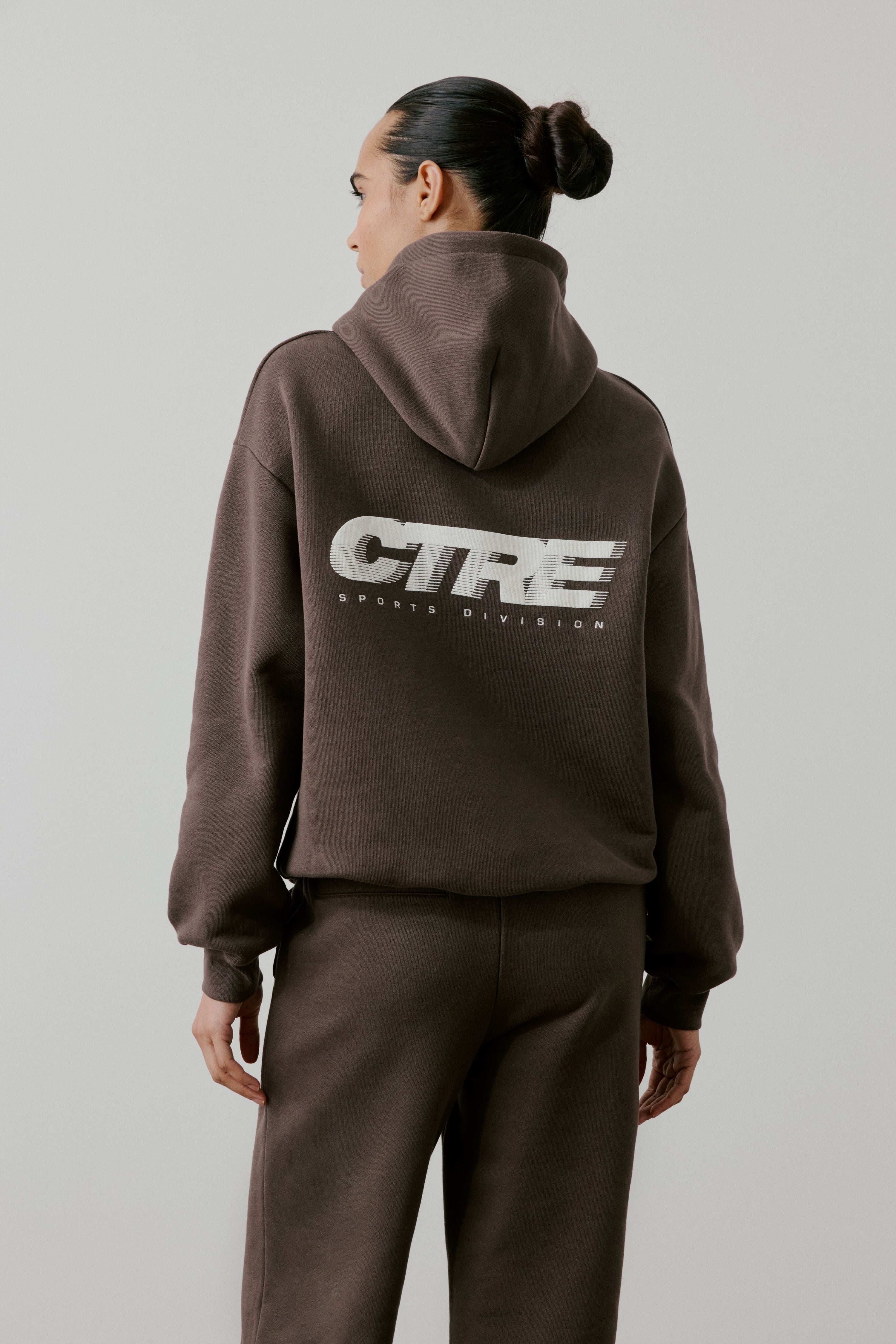RETRO SPORT GRAPHIC CTRE HOODIE - BROWN