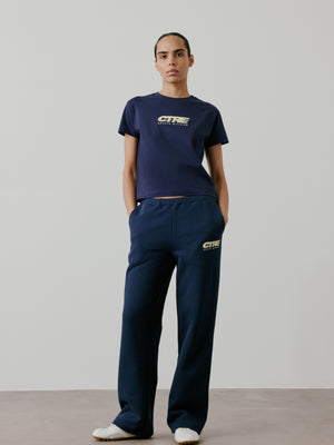 RETRO SPORT CTRE GRAPHIC BABY TEE - NAVY