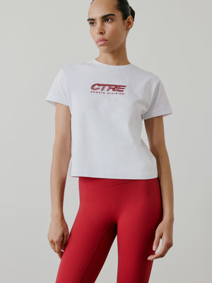 RETRO SPORT CTRE GRAPHIC BABY TEE - WHITE