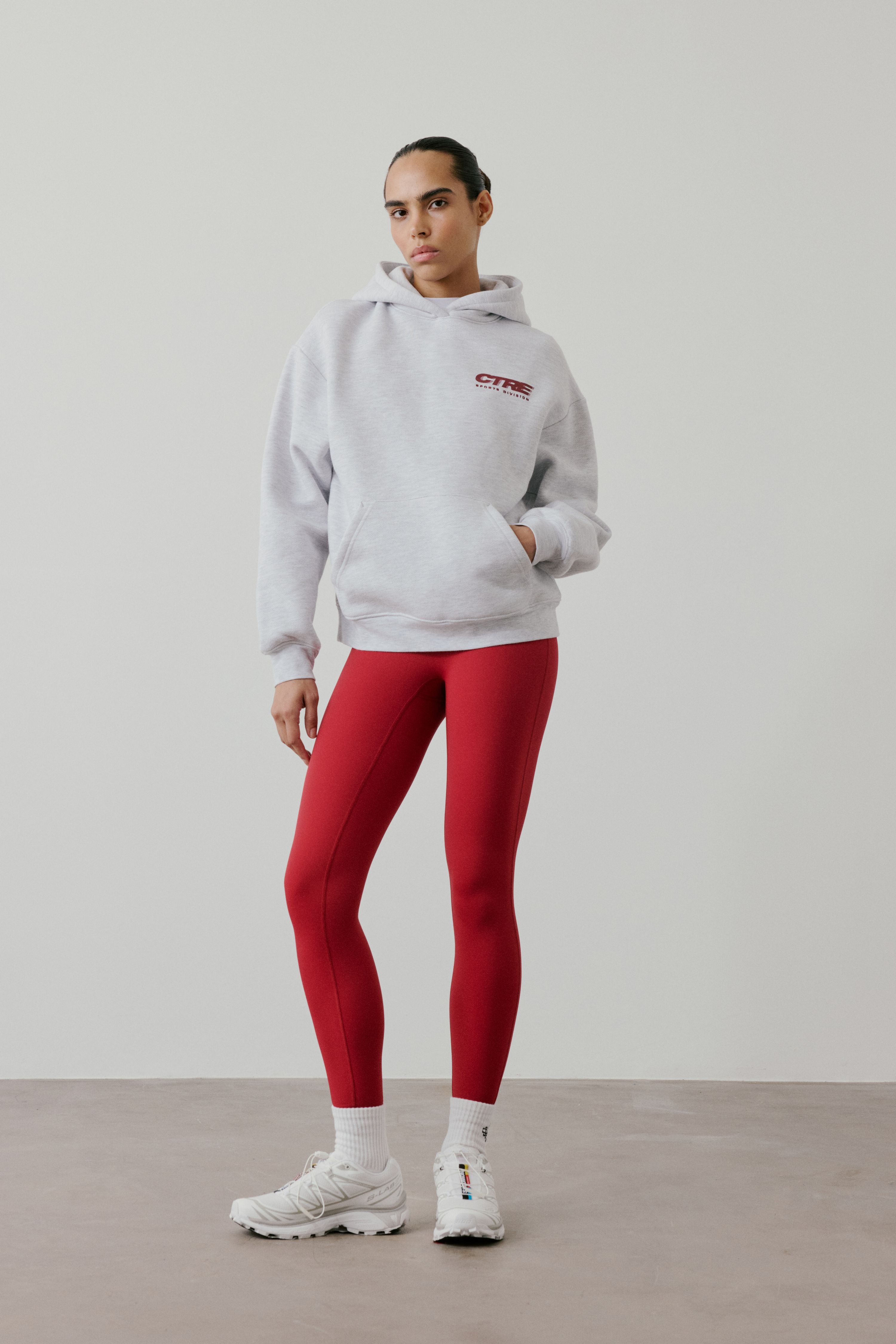 RETRO SPORT CTRE GRAPHIC HOODIE - GREY MARL