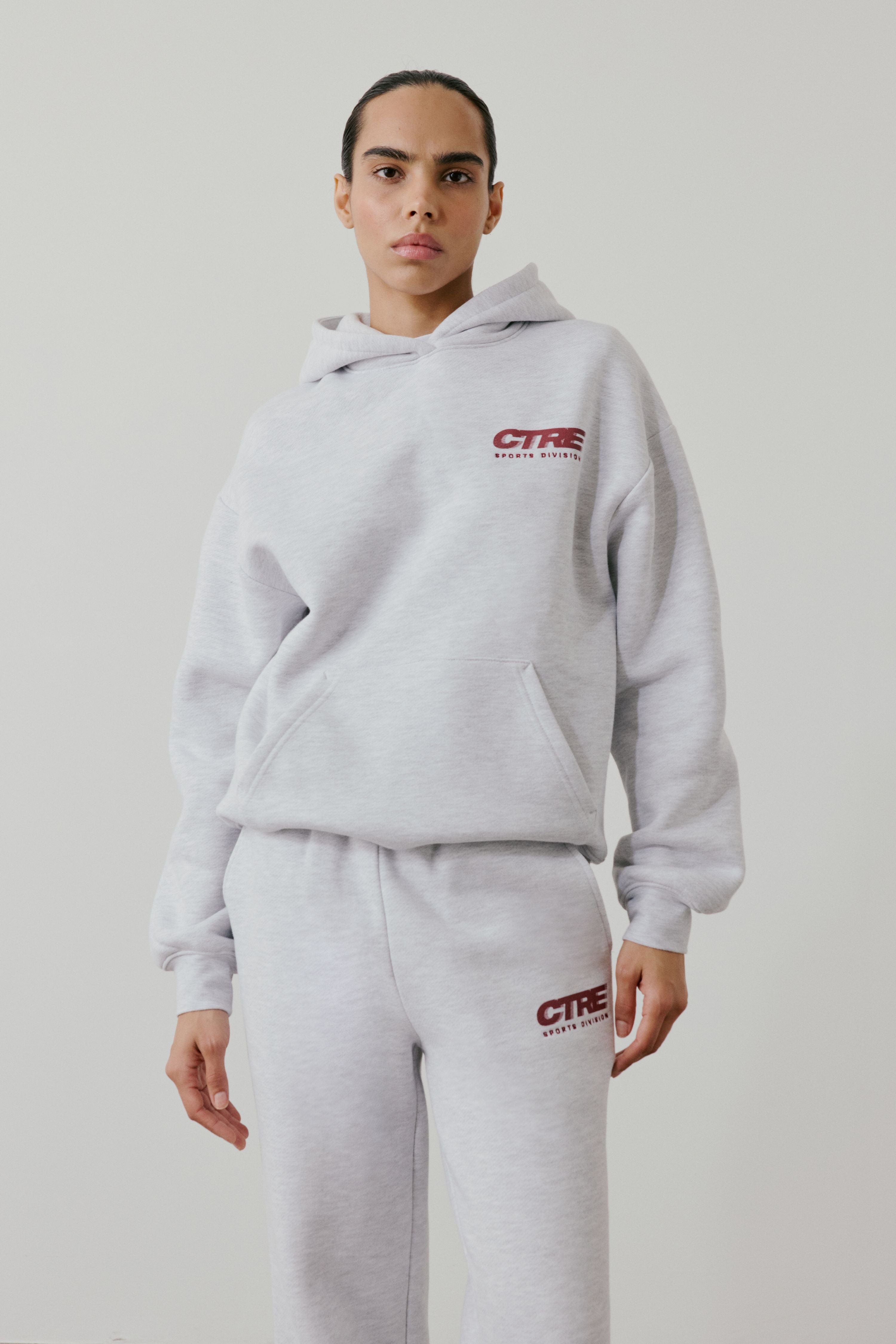 RETRO SPORT CTRE GRAPHIC HOODIE - GREY MARL