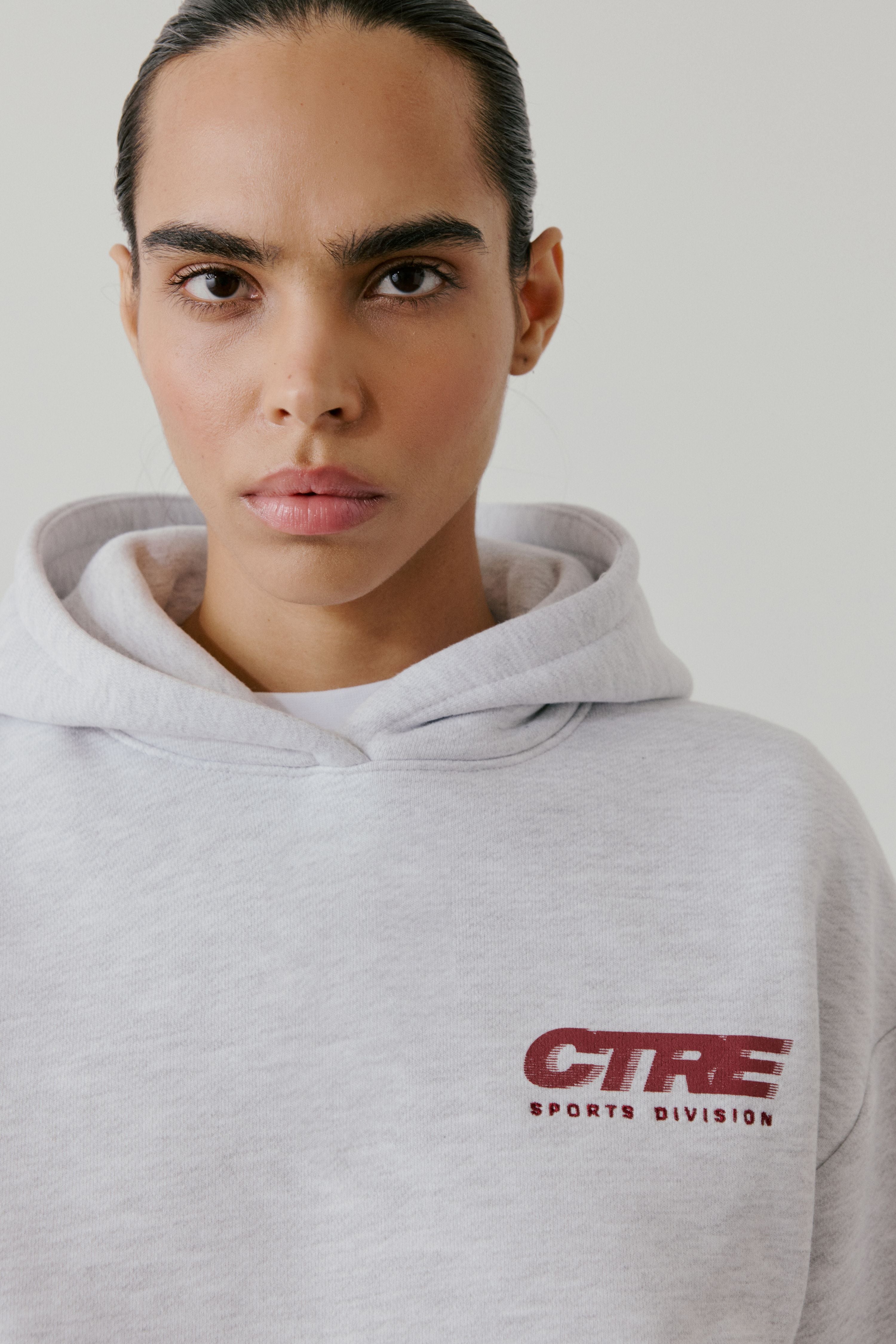 RETRO SPORT CTRE GRAPHIC HOODIE - GREY MARL