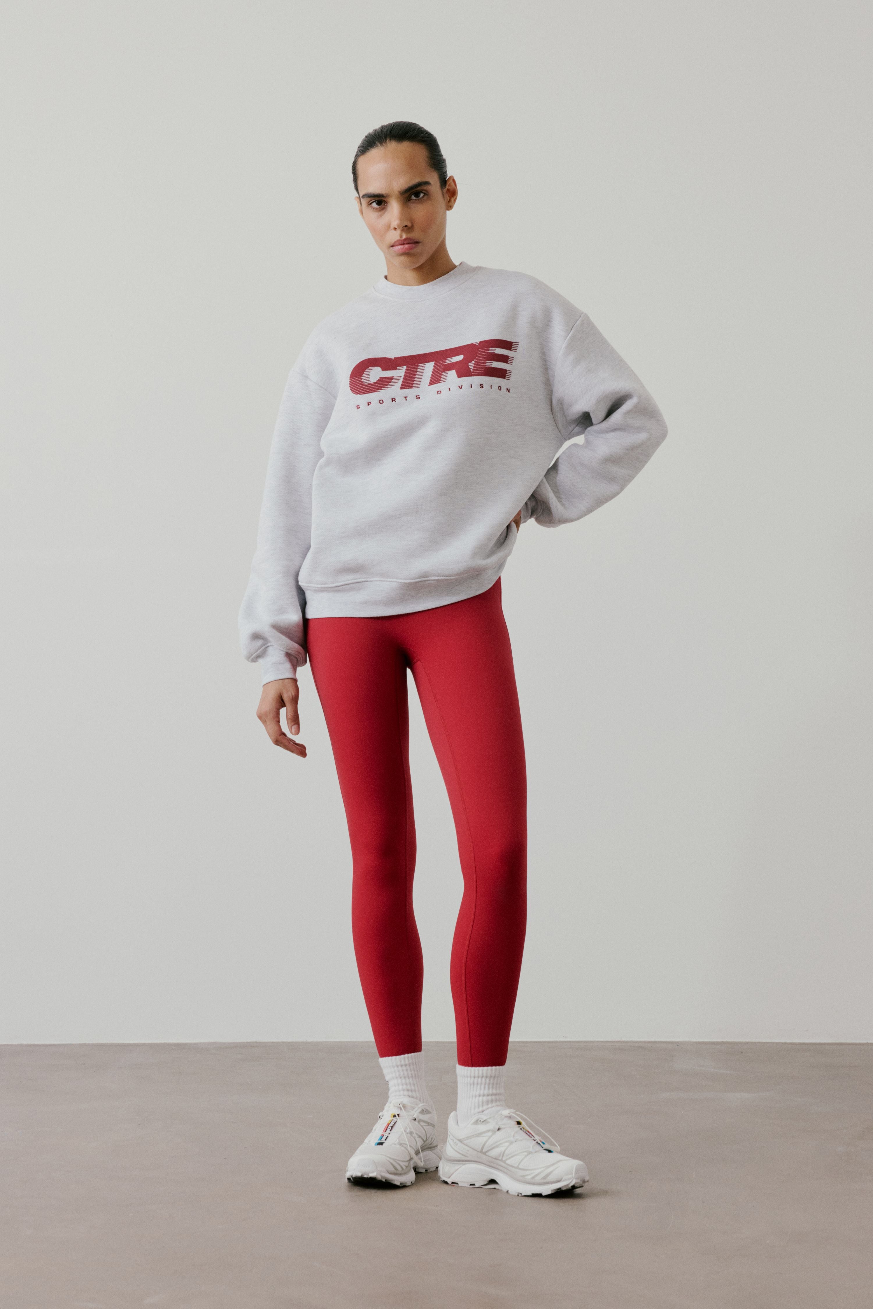 RETRO SPORT CTRE GRAPHIC CREW - GREY MARL