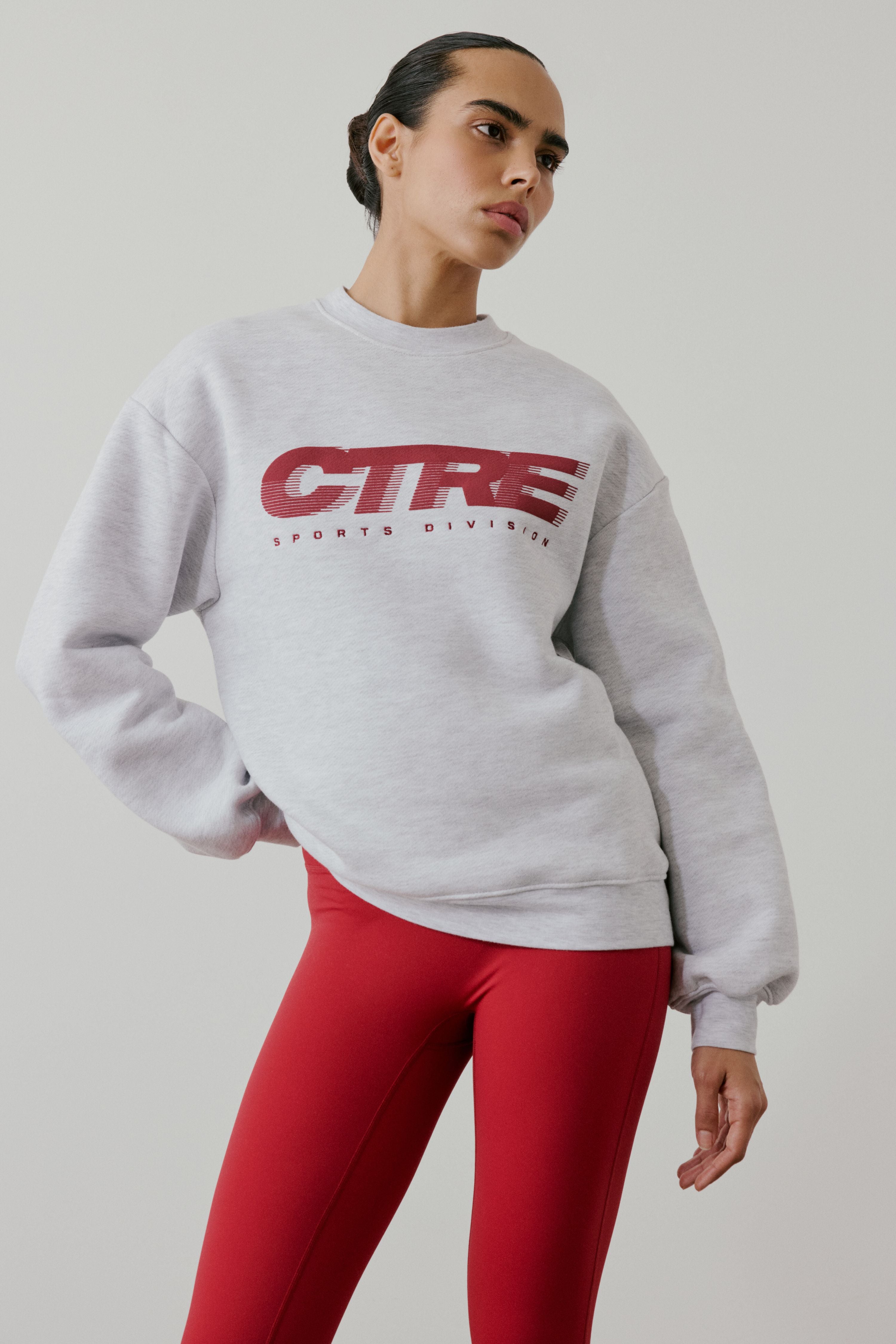 RETRO SPORT CTRE GRAPHIC CREW - GREY MARL