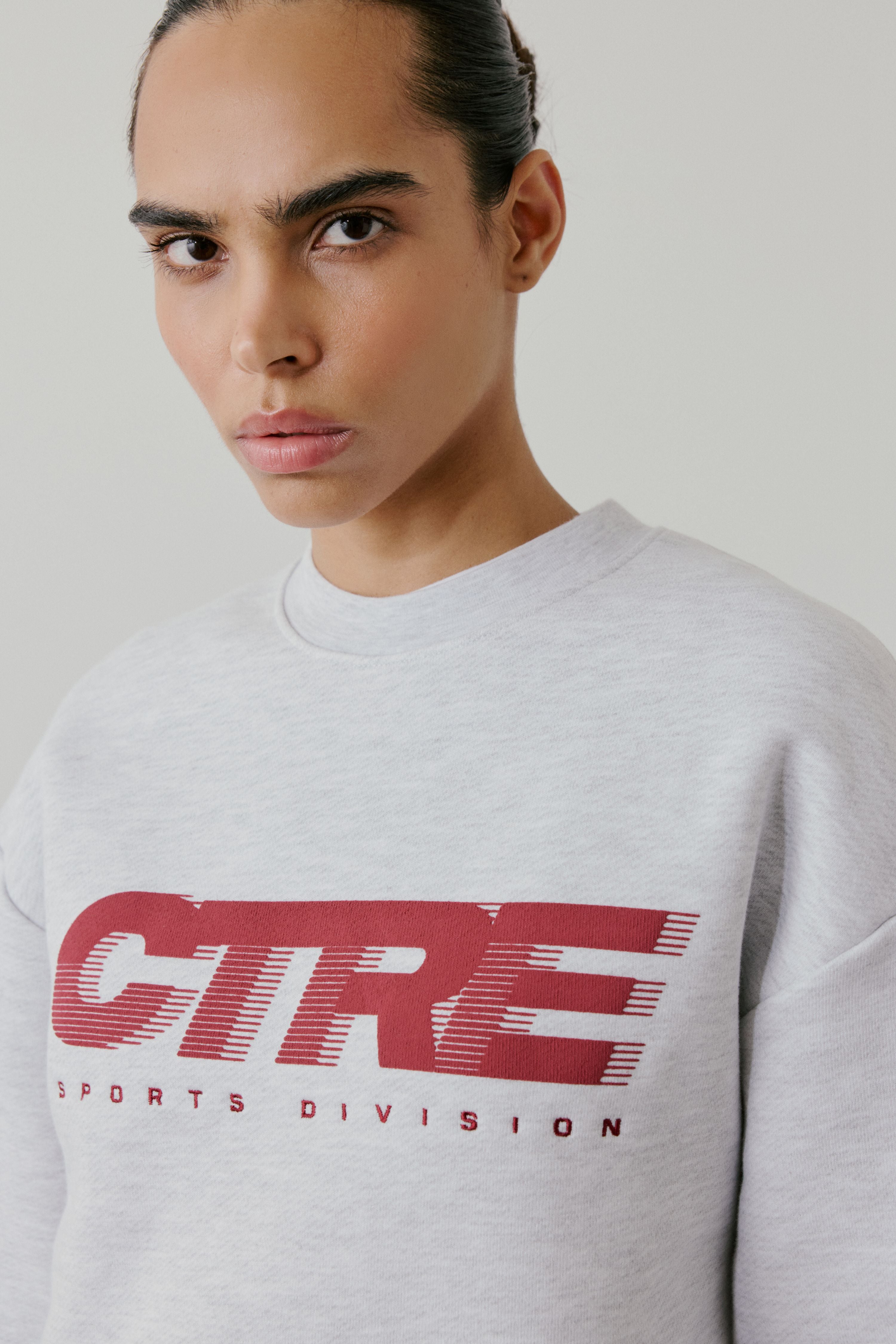 RETRO SPORT CTRE GRAPHIC CREW - GREY MARL