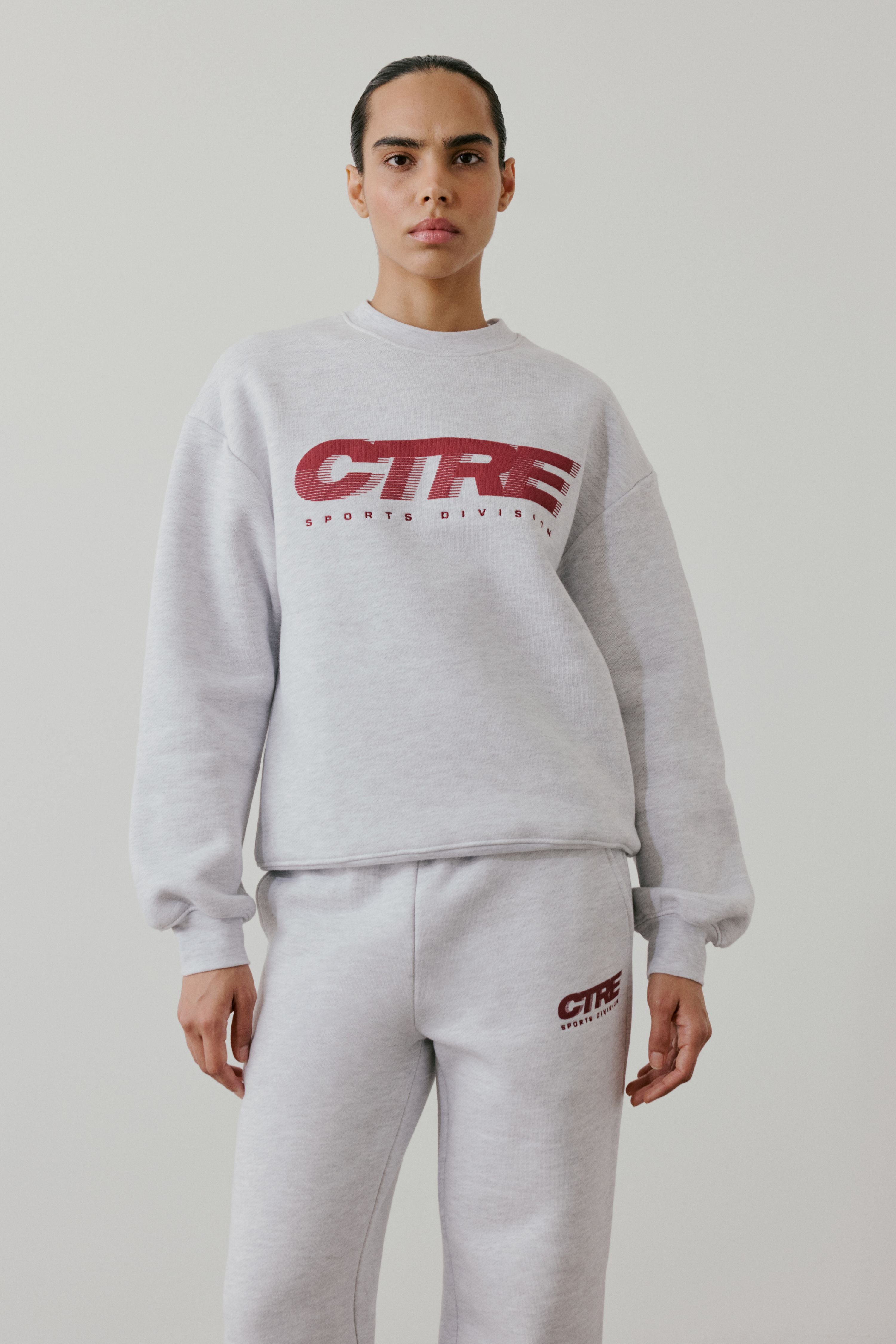 RETRO SPORT CTRE GRAPHIC CREW - GREY MARL