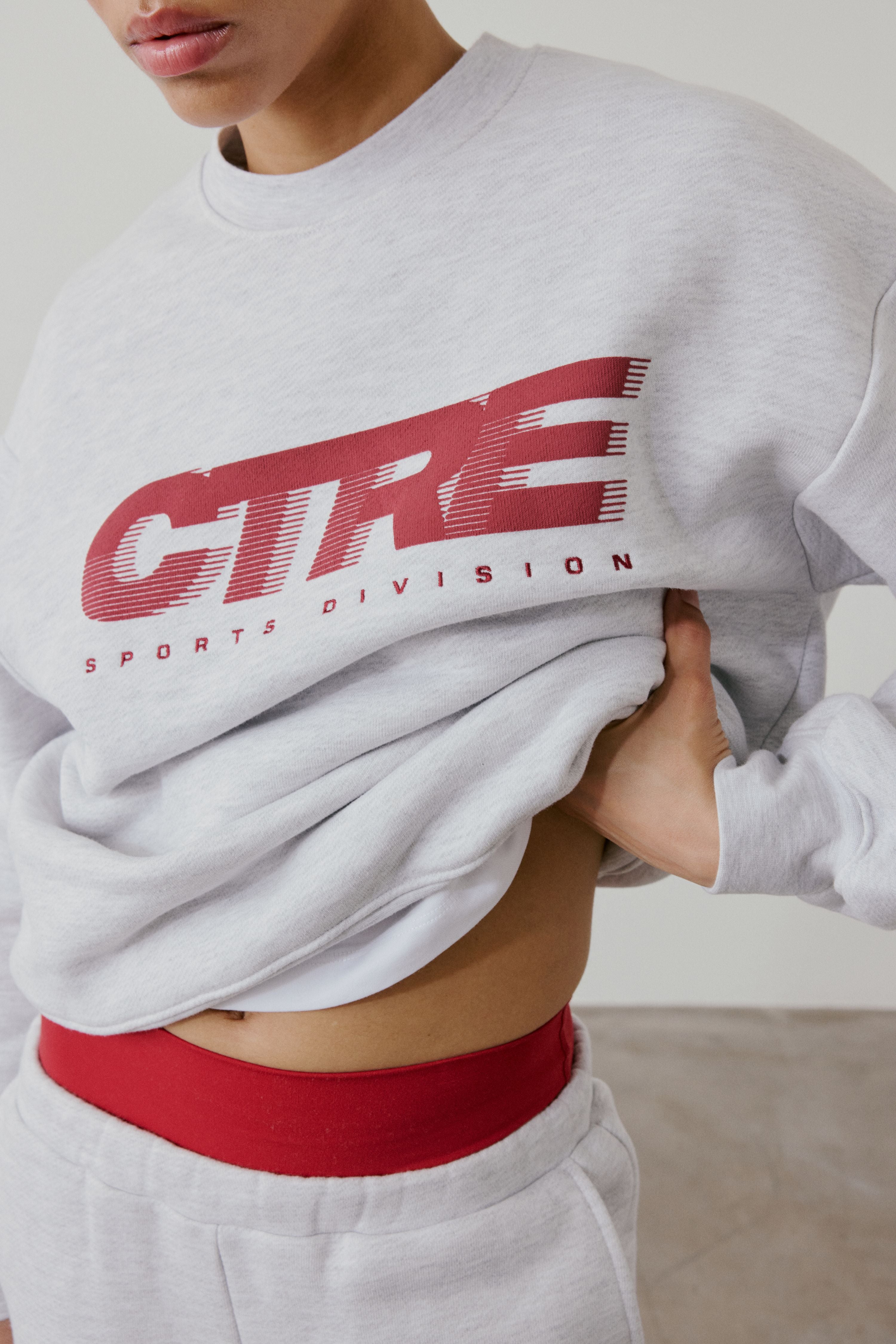 RETRO SPORT CTRE GRAPHIC CREW - GREY MARL