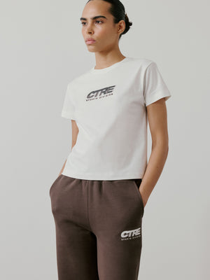 RETRO SPORT CTRE GRAPHIC BABY TEE - OFF WHITE