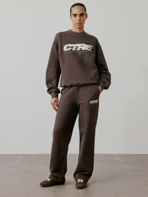 RETRO SPORT CTRE GRAPHIC JOGGERS - BROWN