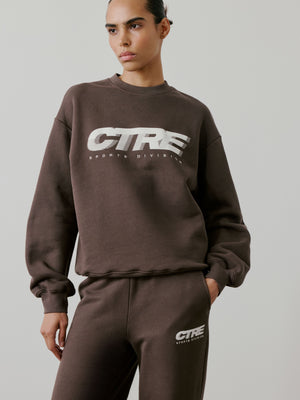 RETRO SPORT CTRE GRAPHIC CREW - BROWN