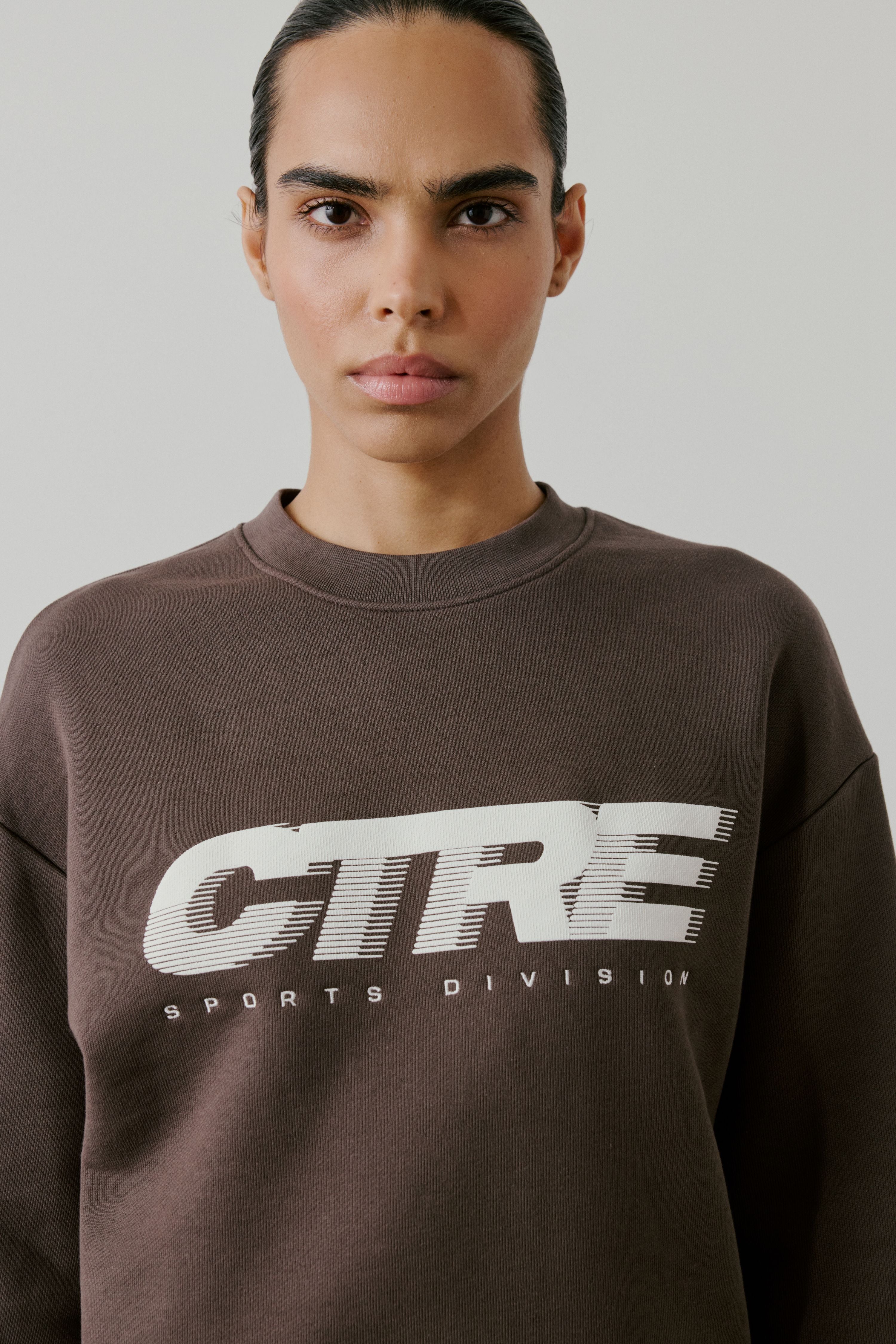 RETRO SPORT CTRE GRAPHIC CREW - BROWN