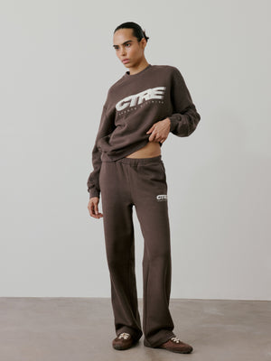 RETRO SPORT CTRE GRAPHIC CREW - BROWN