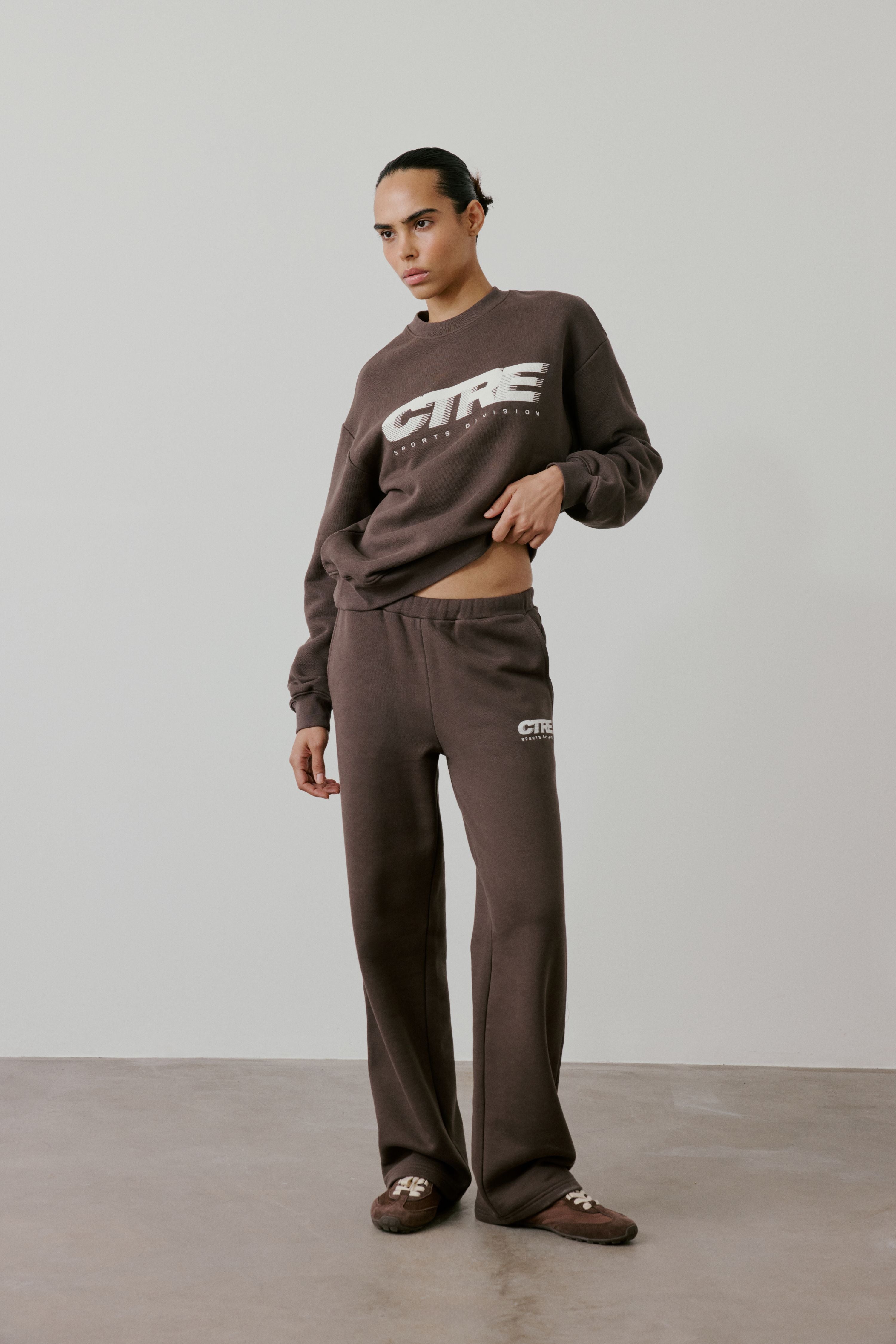 RETRO SPORT CTRE GRAPHIC CREW - BROWN