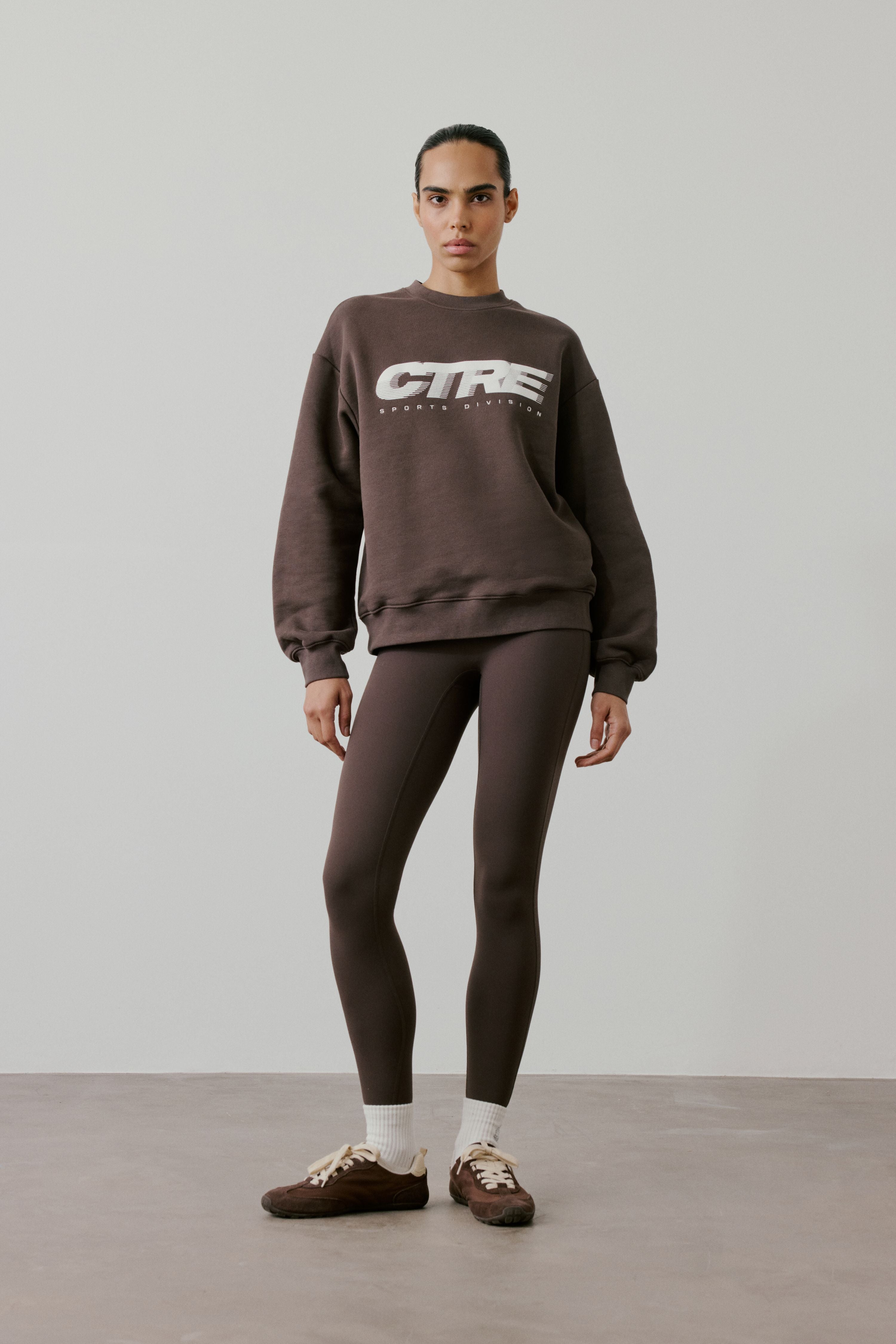 RETRO SPORT CTRE GRAPHIC CREW - BROWN