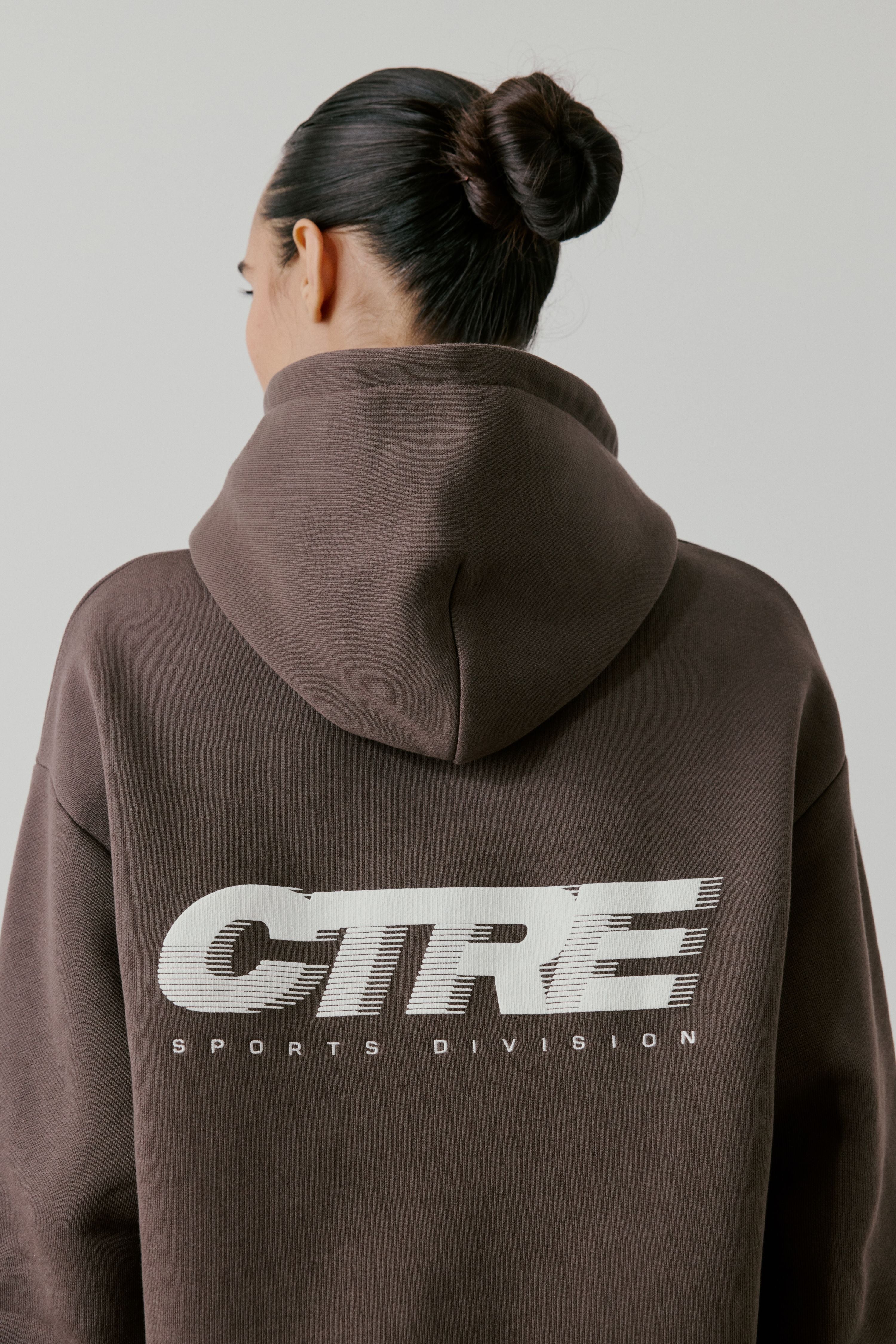RETRO SPORT GRAPHIC CTRE HOODIE - BROWN