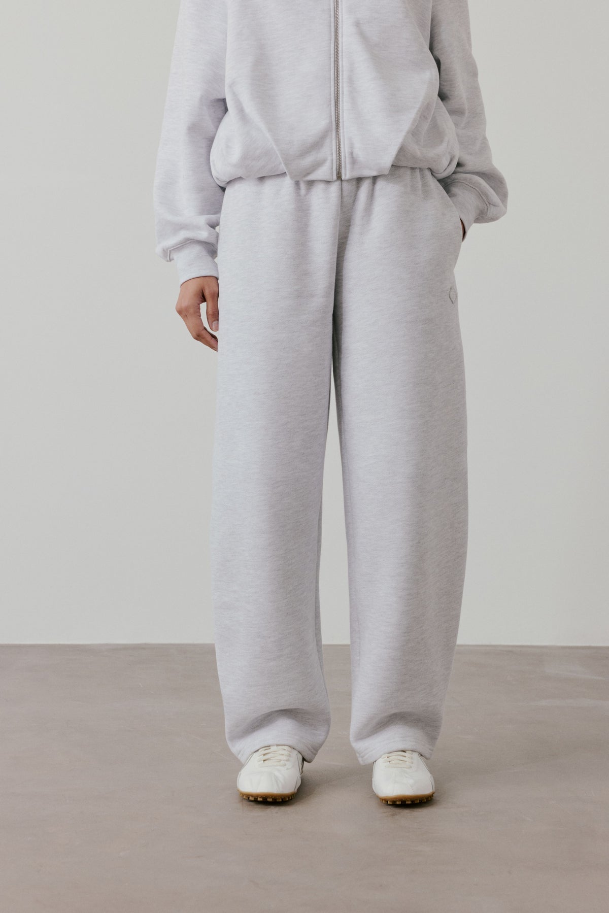 BARREL LEG JOGGER - GREY MARL