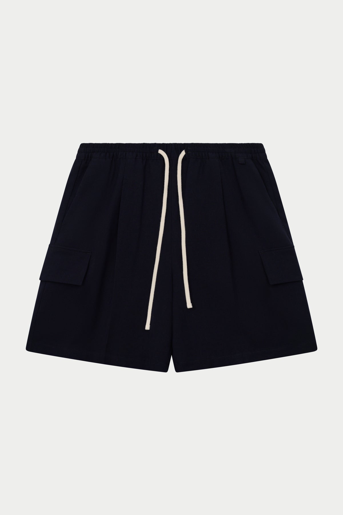 WIDE LEG SIDE POCKET SHORTS - NAVY