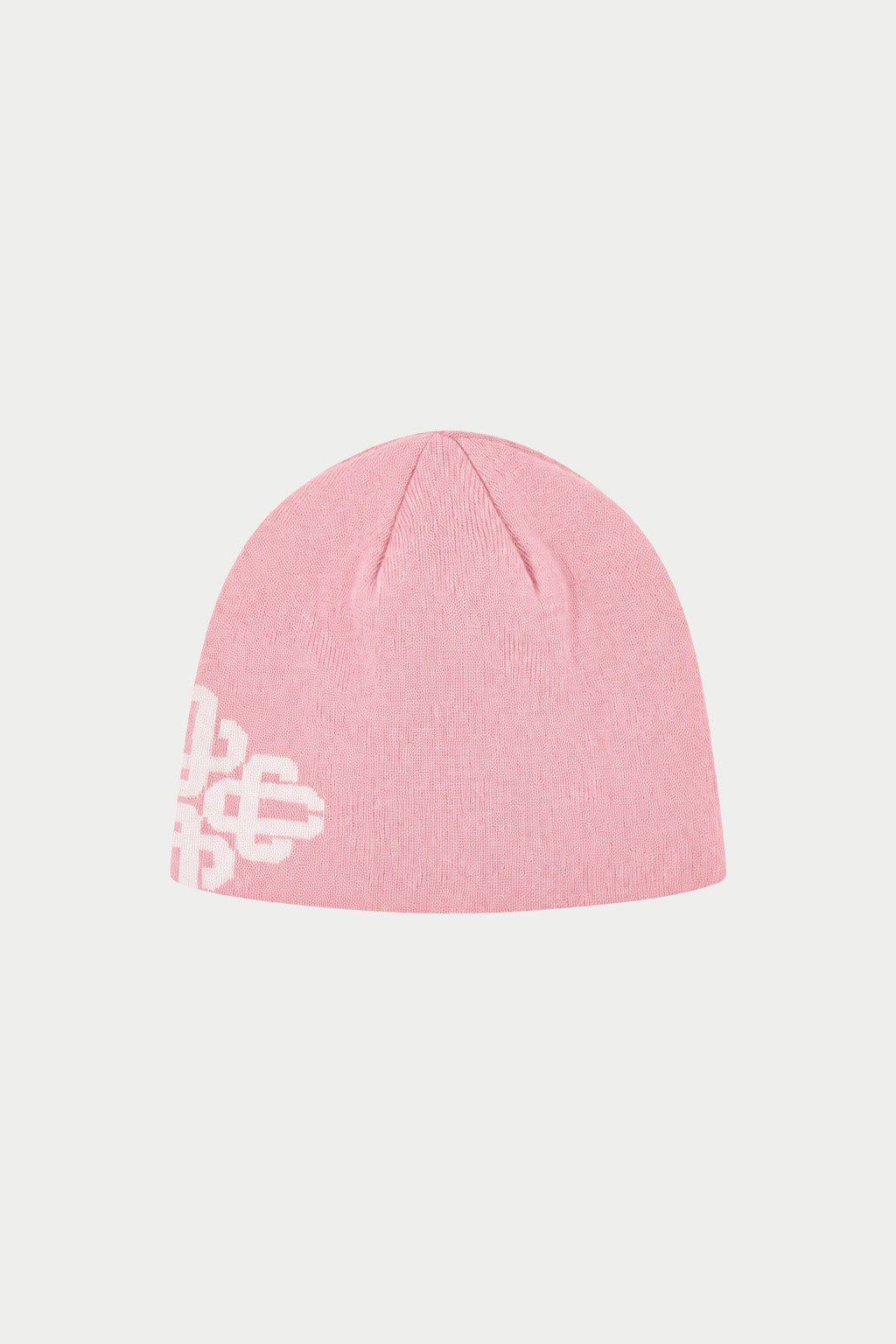 TONAL INTARSIA EMBLEM BEANIE - PINK