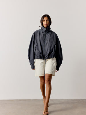 TECHNICAL FUNNEL NECK JACKET - CHARCOAL