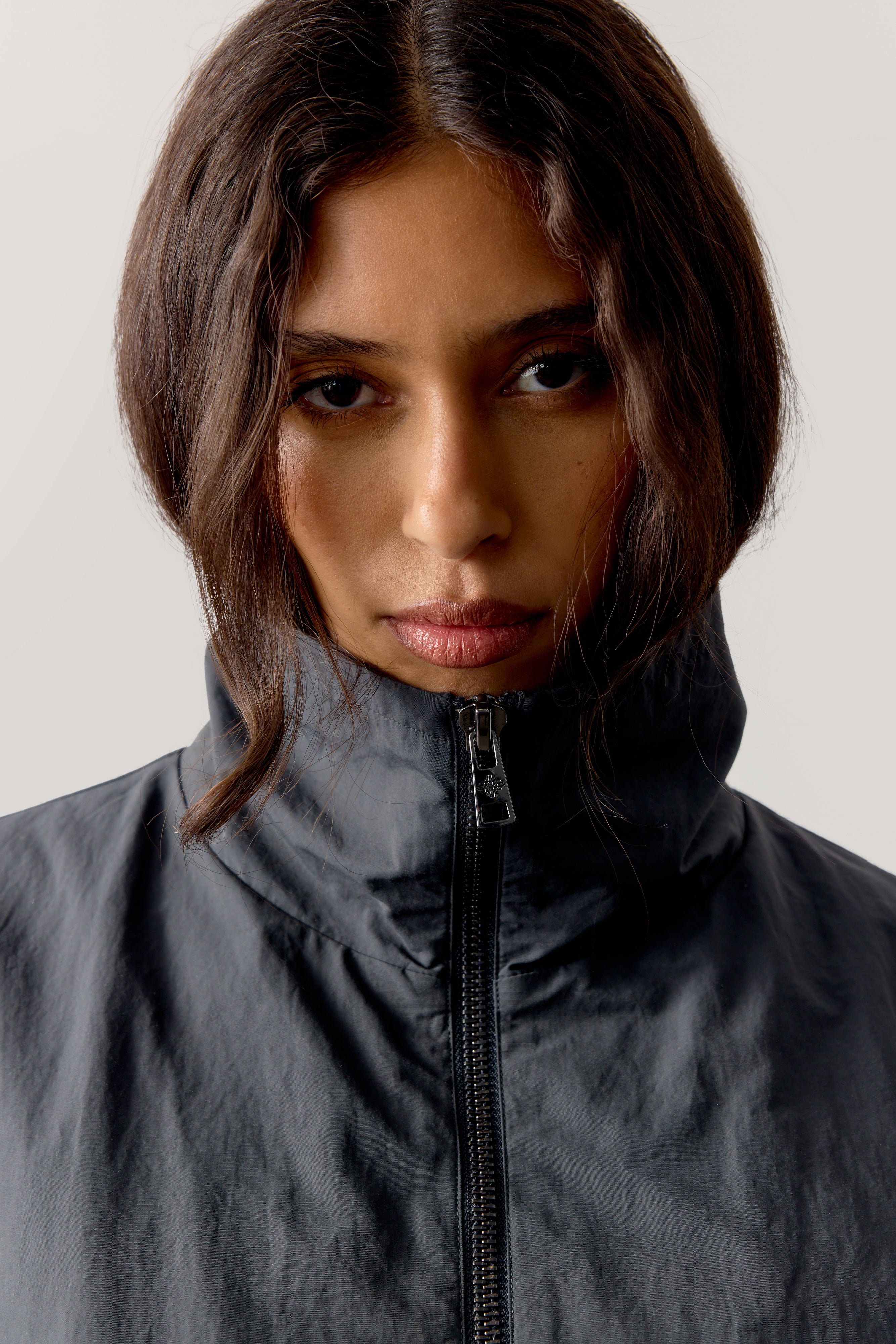 TECHNICAL FUNNEL NECK JACKET - CHARCOAL