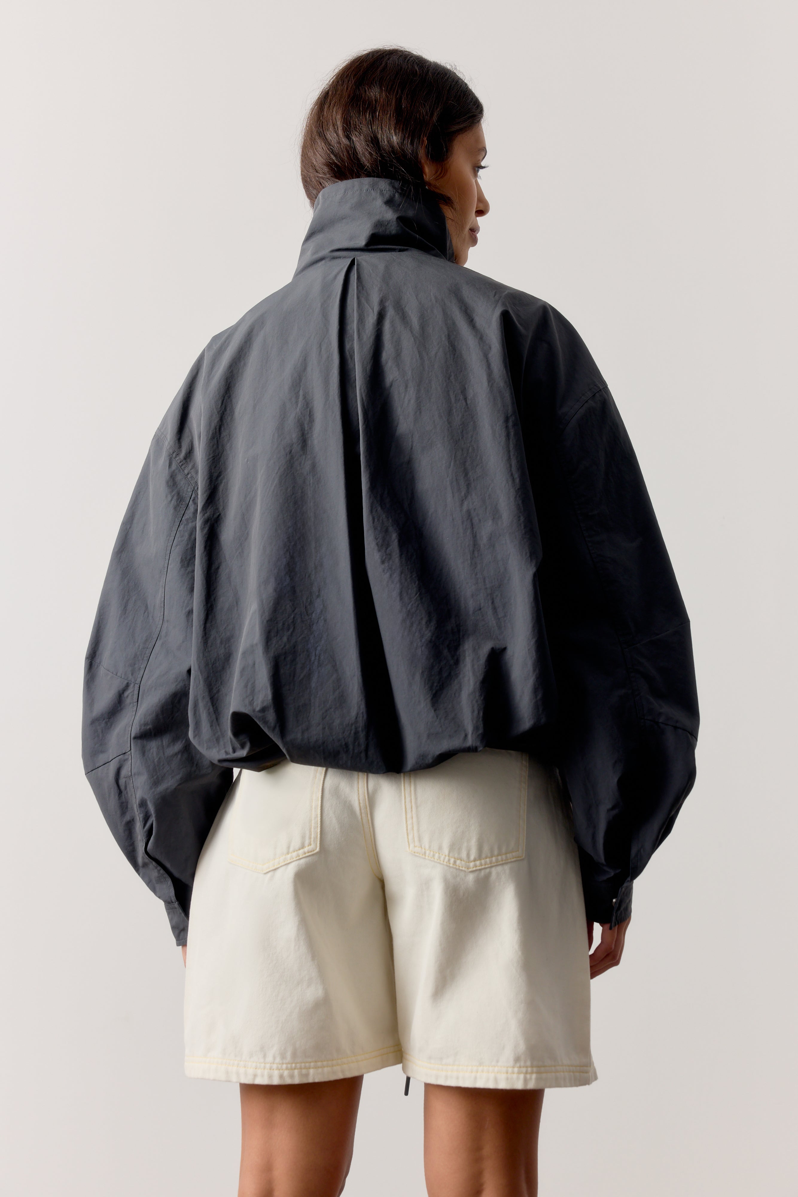 TECHNICAL FUNNEL NECK JACKET - CHARCOAL