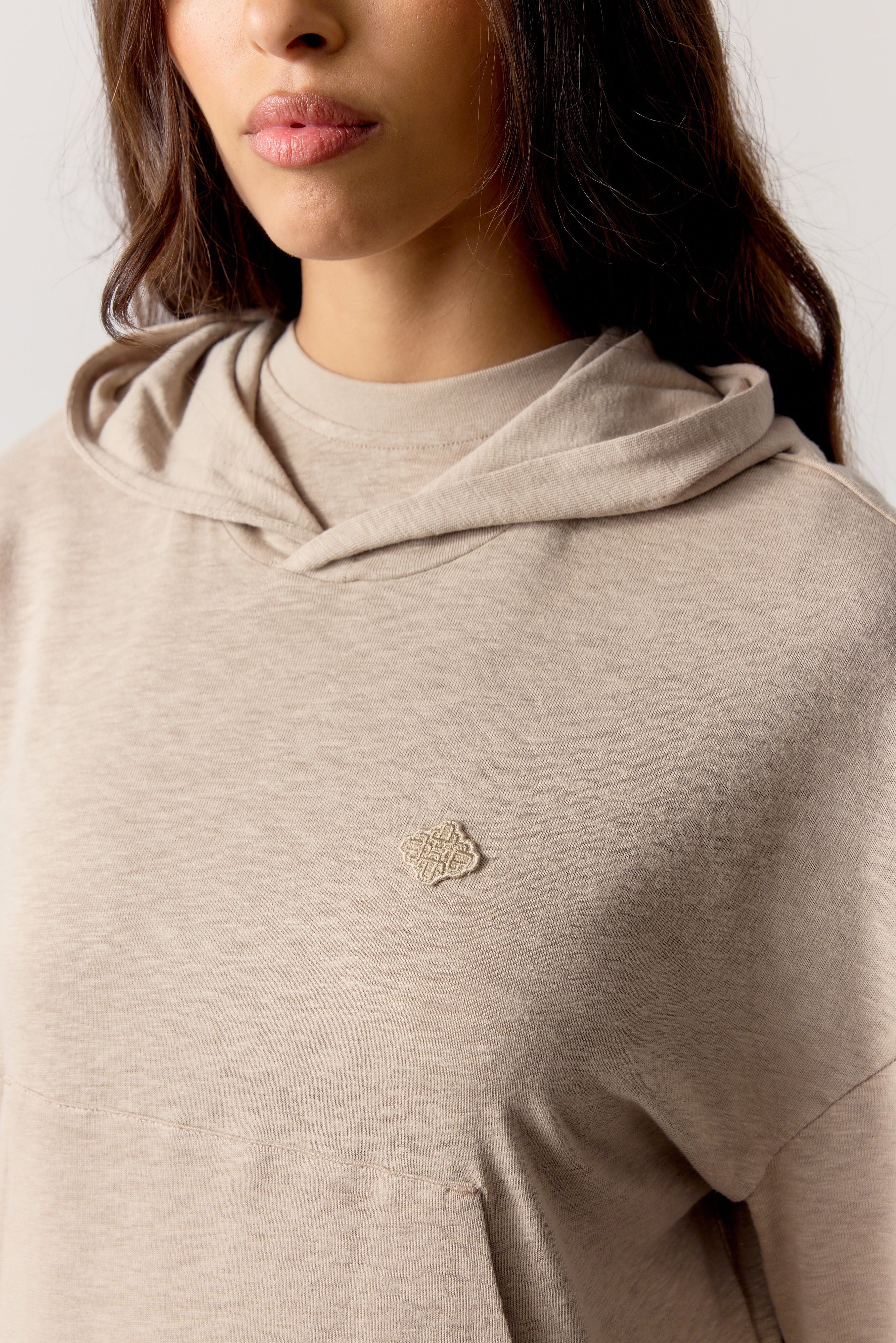 MARL SLUB HOODIE - MUSHROOM