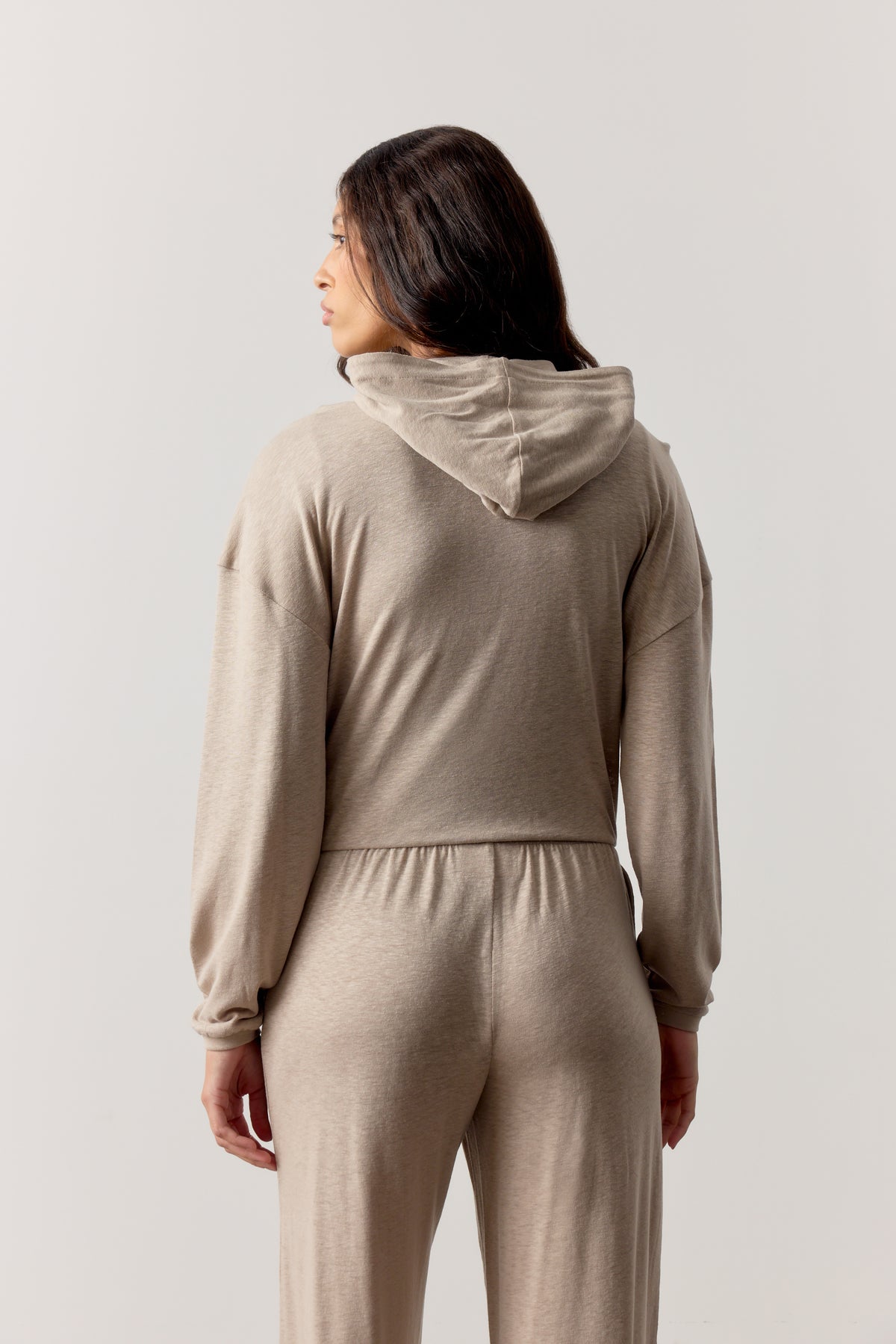 MARL SLUB HOODIE - MUSHROOM