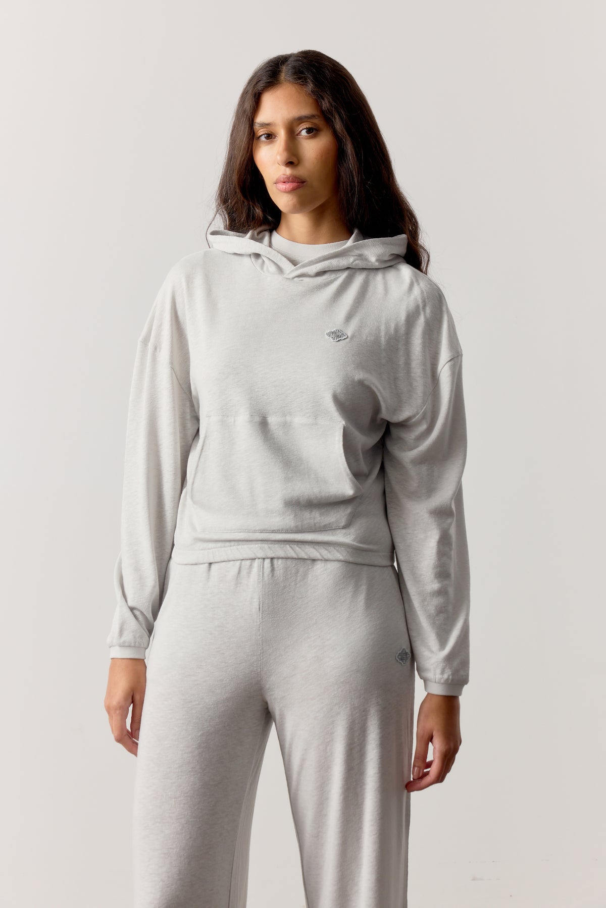 MARL SLUB HOODIE - GREY