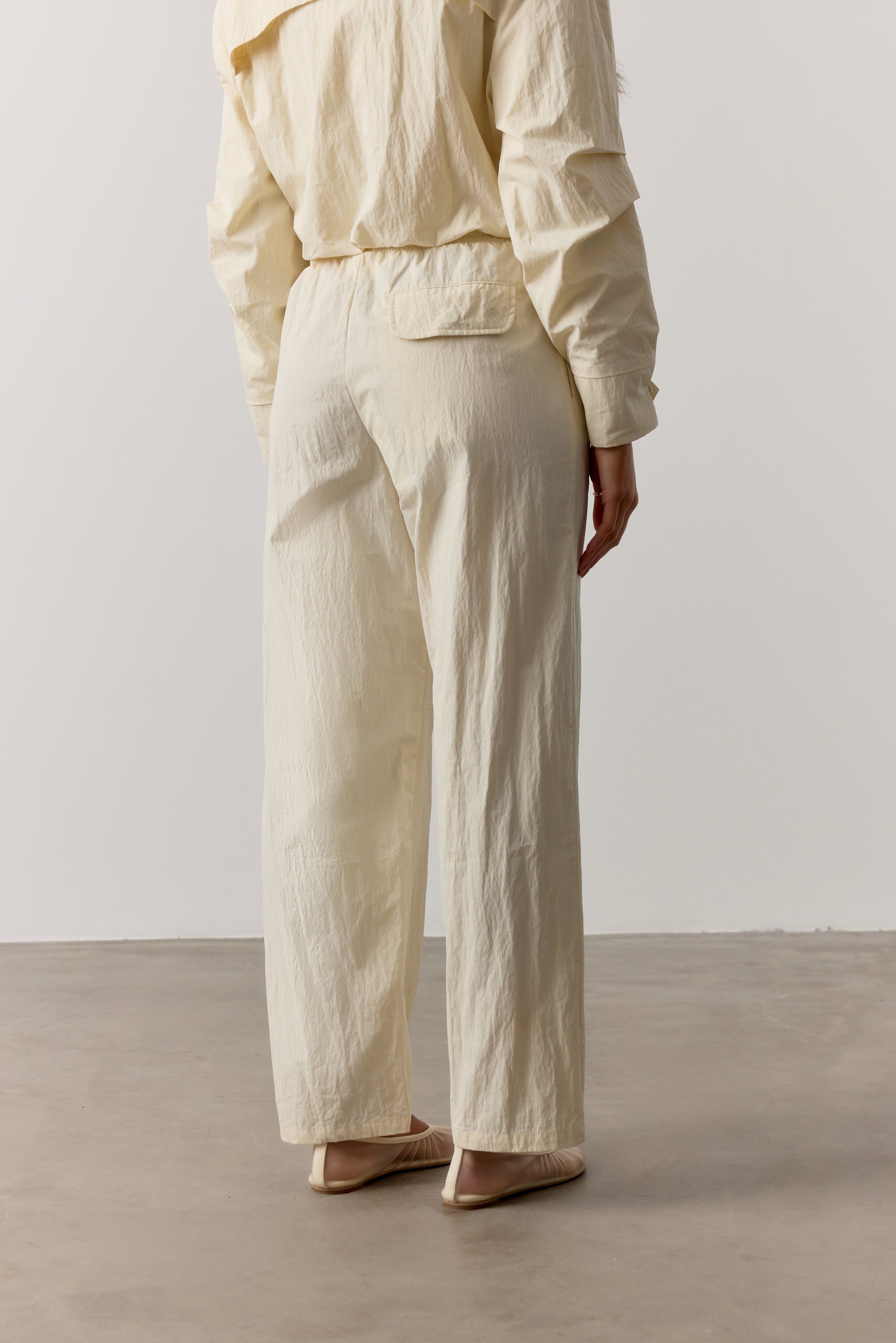 BARREL LEG SHELL TROUSERS - ECRU