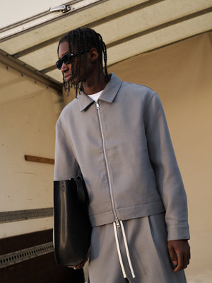 TAILORED WOOL BLEND JACKET - GREY MARL