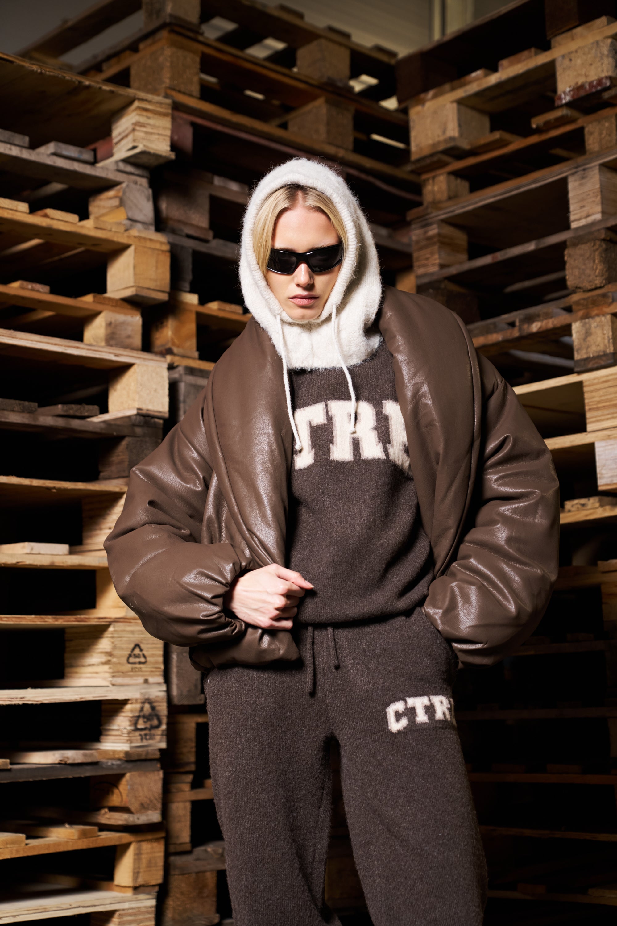 CTRE KNITTED SWEATSHIRT - BROWN