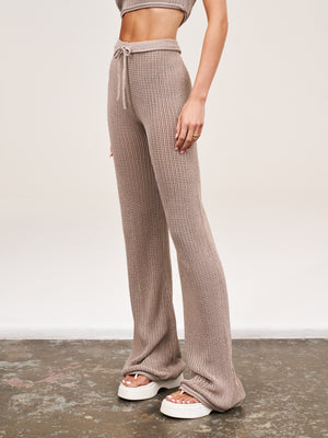 KNITTED TROUSERS - BEIGE