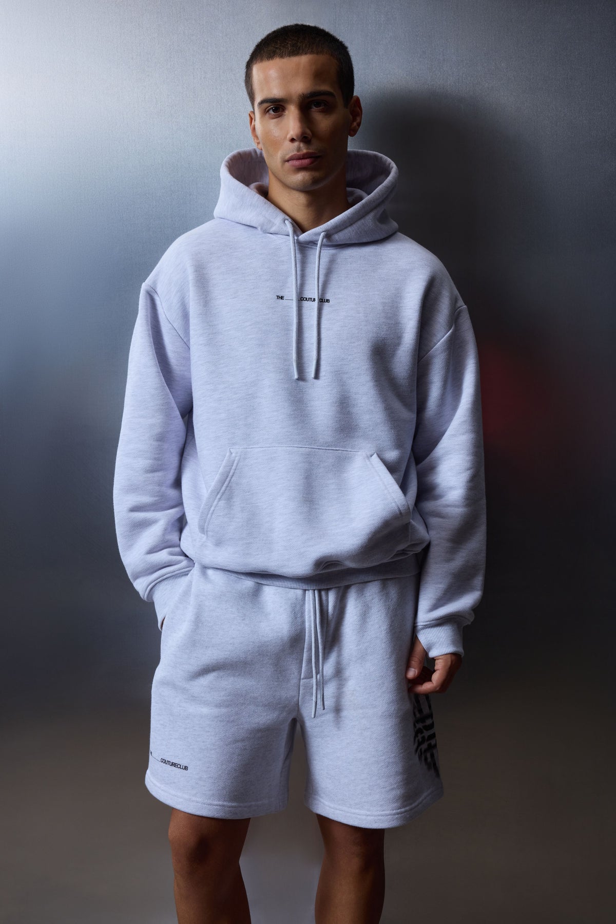 LUXURY IN MOTION GRAPHIC HOODIE - GREY MARL