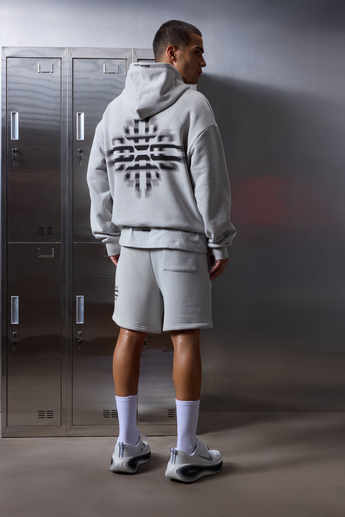 LUXURY IN MOTION GRAPHIC HOODIE - SALT