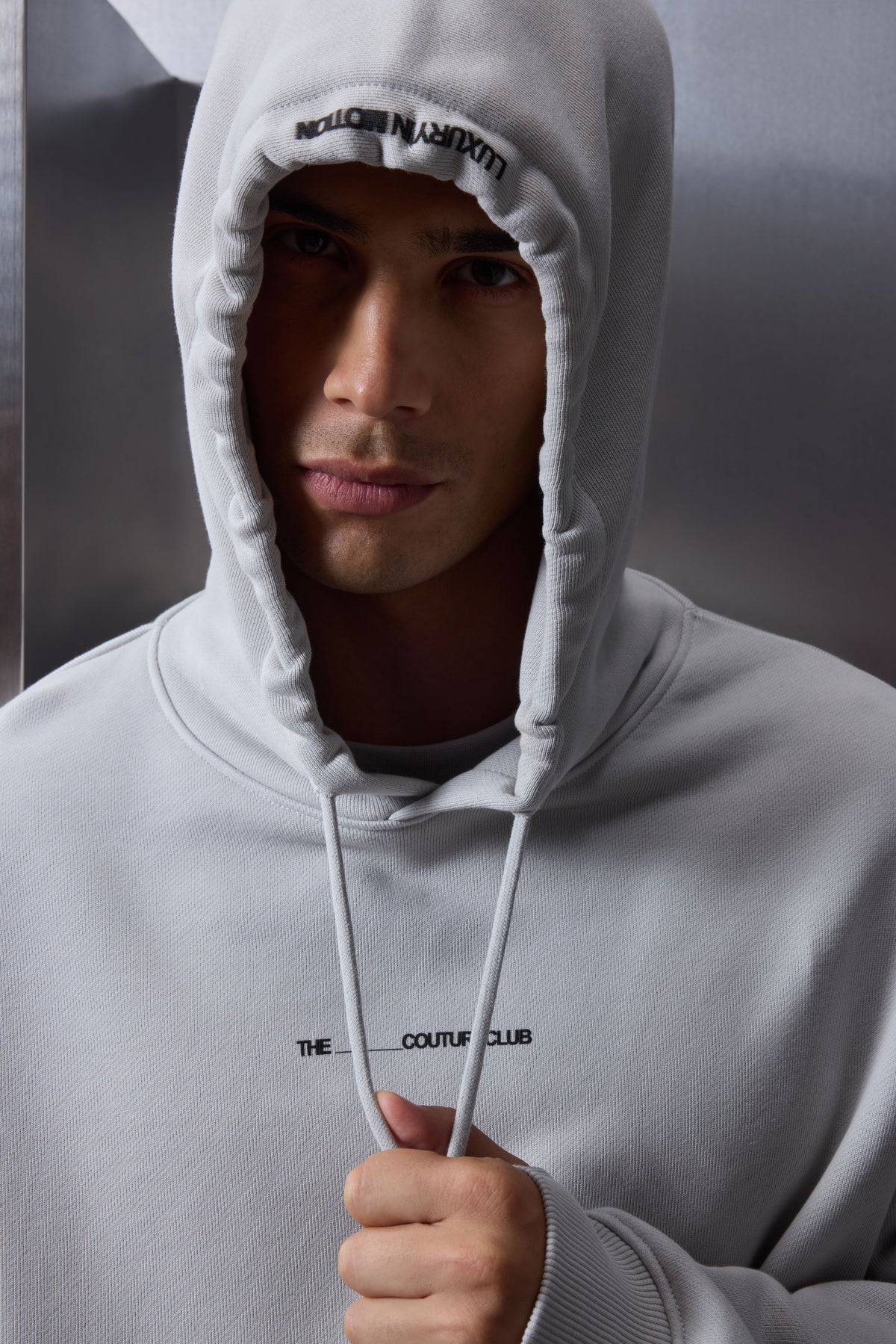 LUXURY IN MOTION GRAPHIC HOODIE - SALT