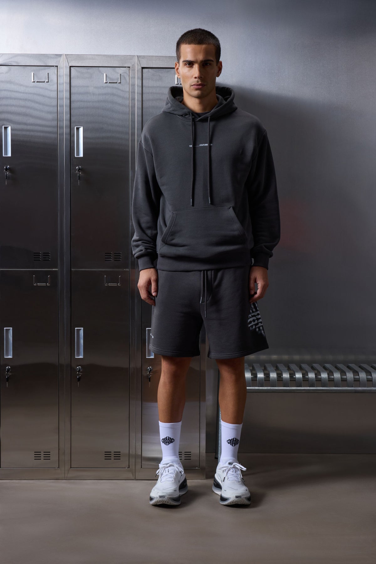 LUXURY IN MOTION GRAPHIC HOODIE - CHARCOAL