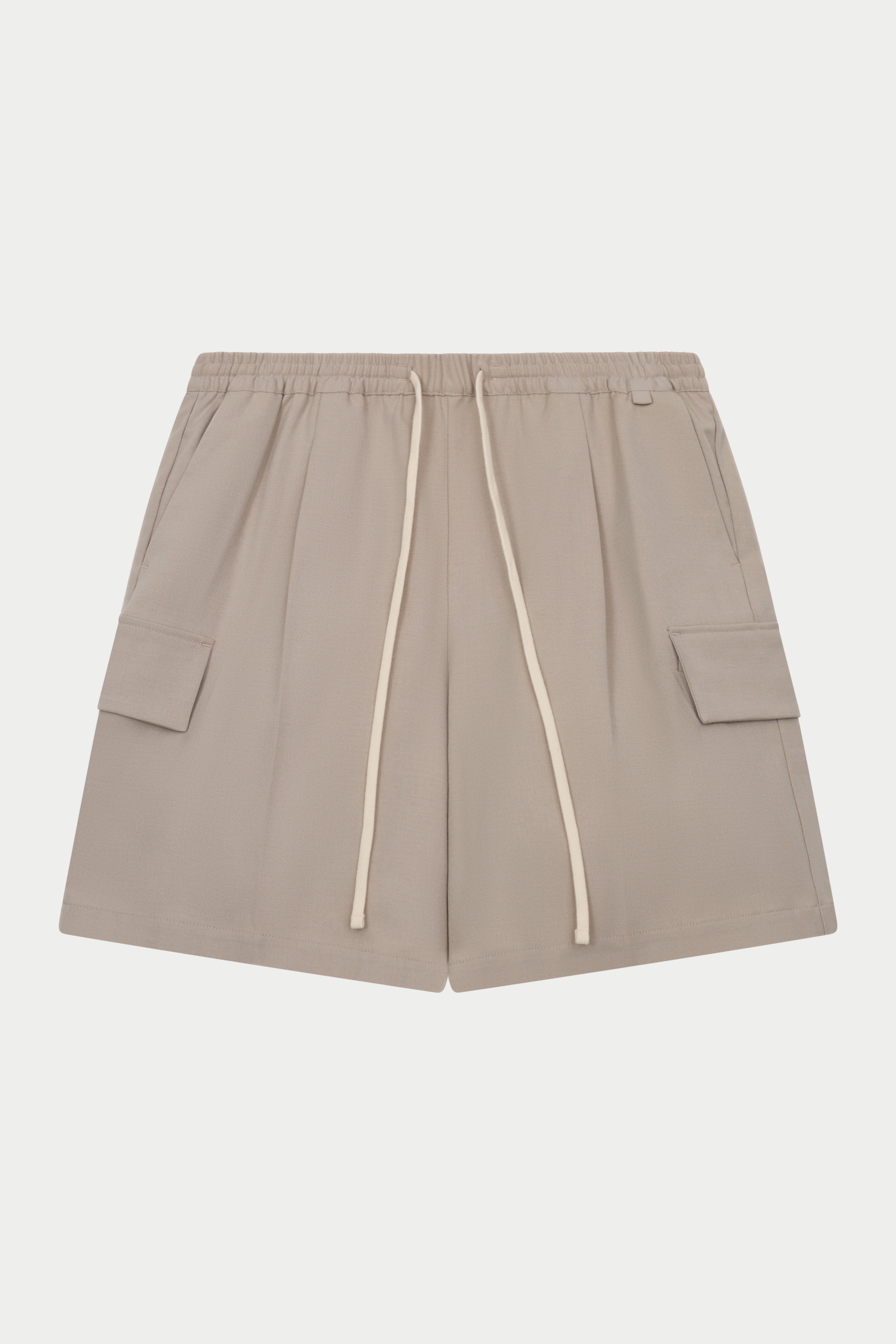 WIDE LEG SIDE POCKET SHORTS - BEIGE