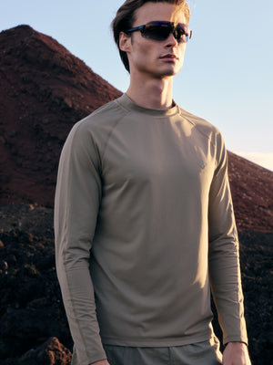 LONG SLEEVE TRAINING TOP - KHAKI
